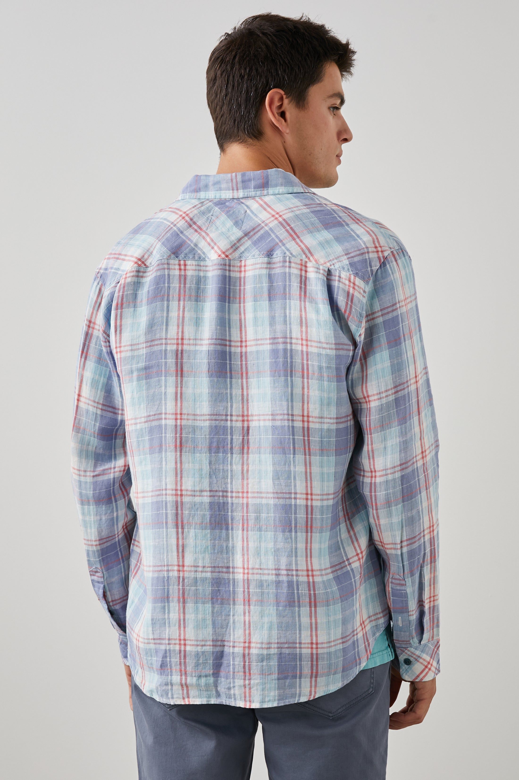 HAVANA SHIRT - LAVENDER AQUA CRIMSON sold by Rails product image thumbnail 5