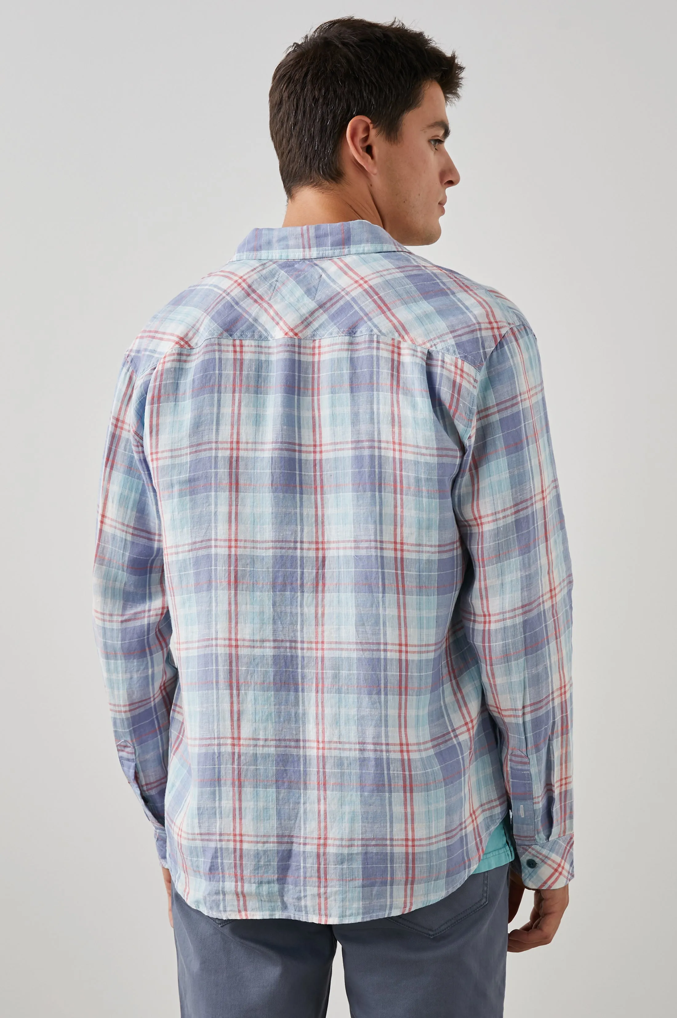 HAVANA SHIRT - LAVENDER AQUA CRIMSON sold by Rails product image thumbnail 3