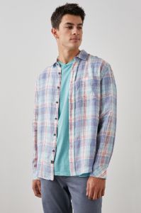 HAVANA SHIRT - LAVENDER AQUA CRIMSON sold by Rails