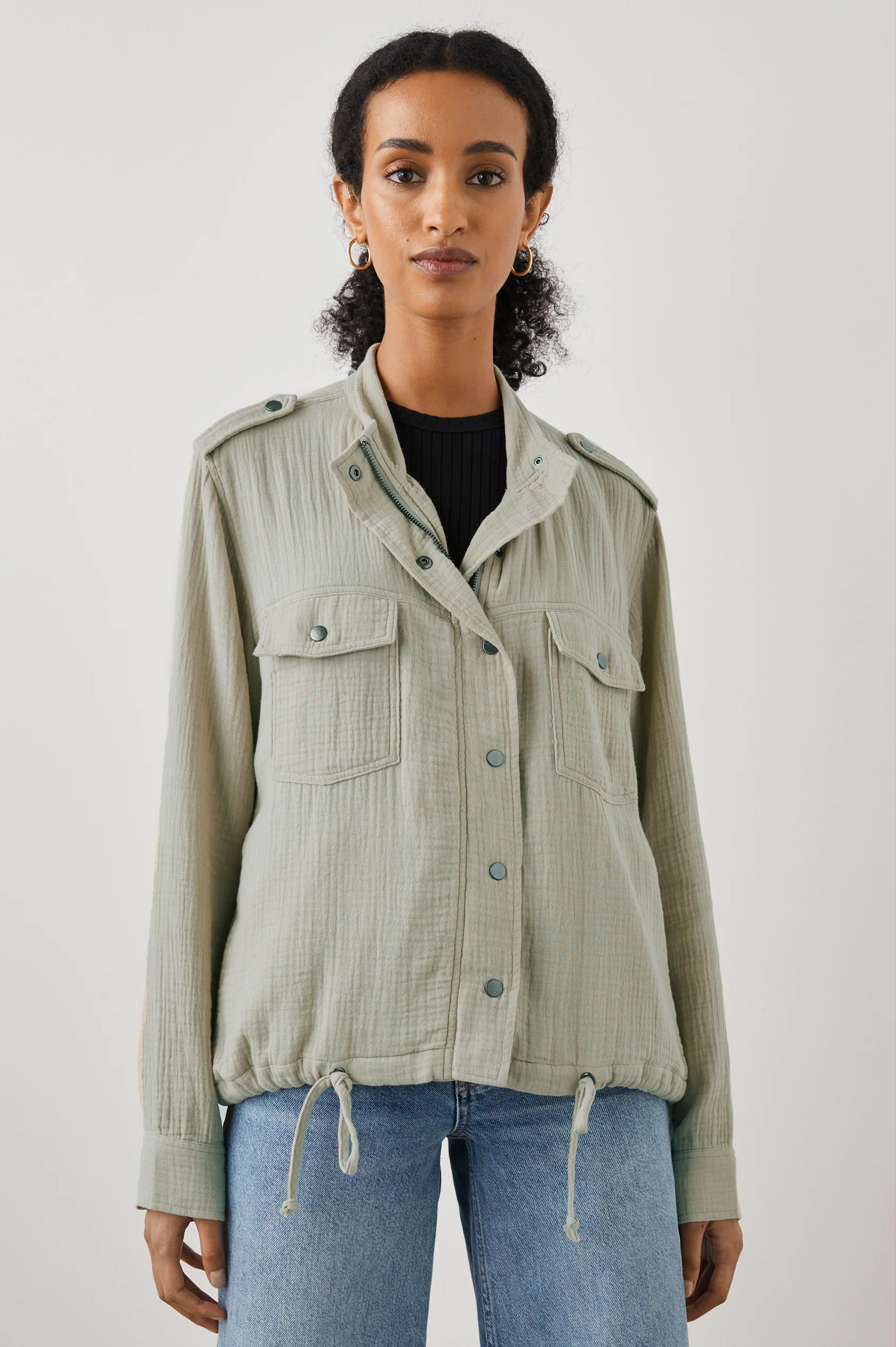 COLLINS JACKET - GAUZE SAGE sold by Rails