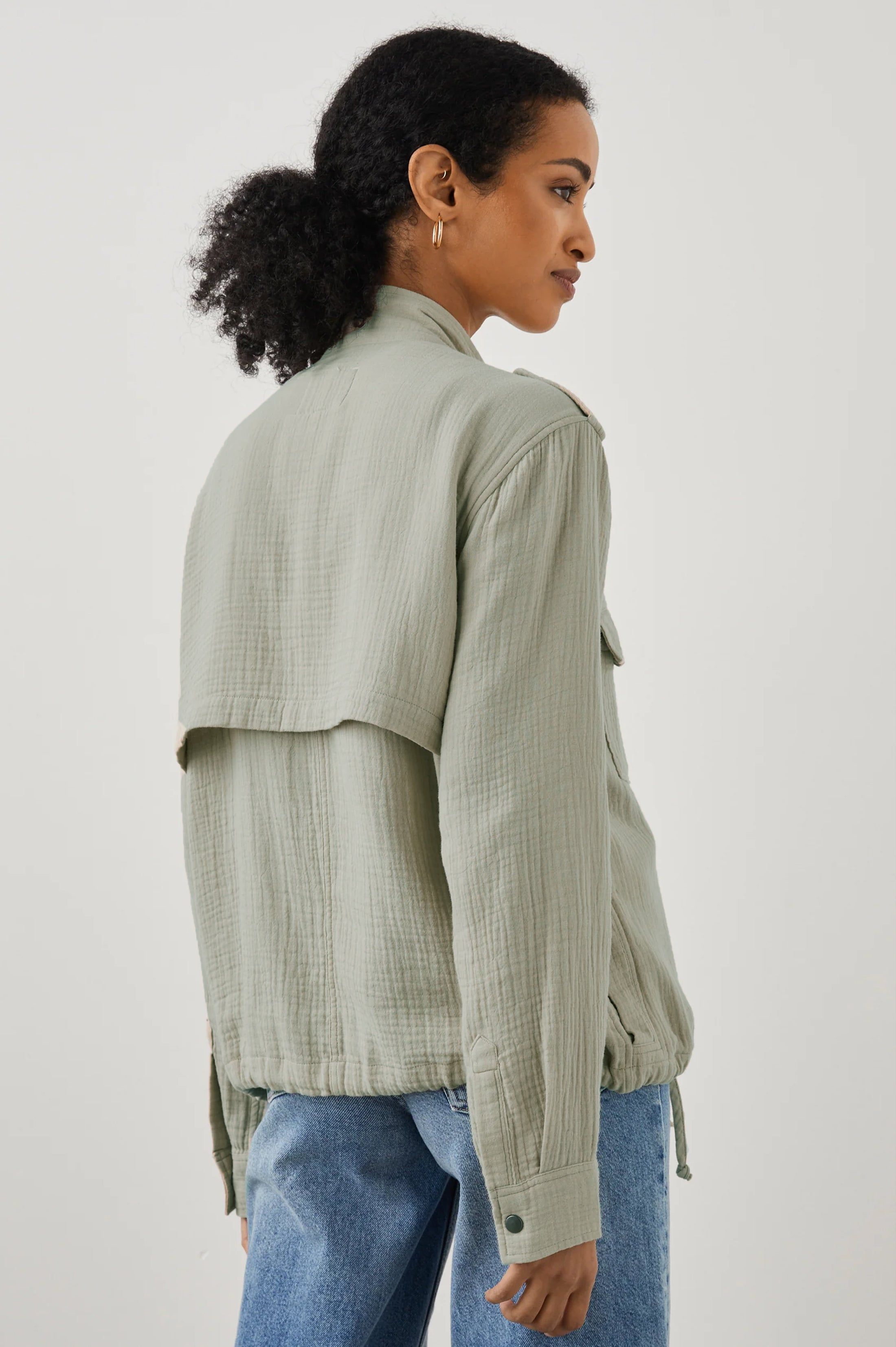 COLLINS JACKET - GAUZE SAGE sold by Rails product image thumbnail 4