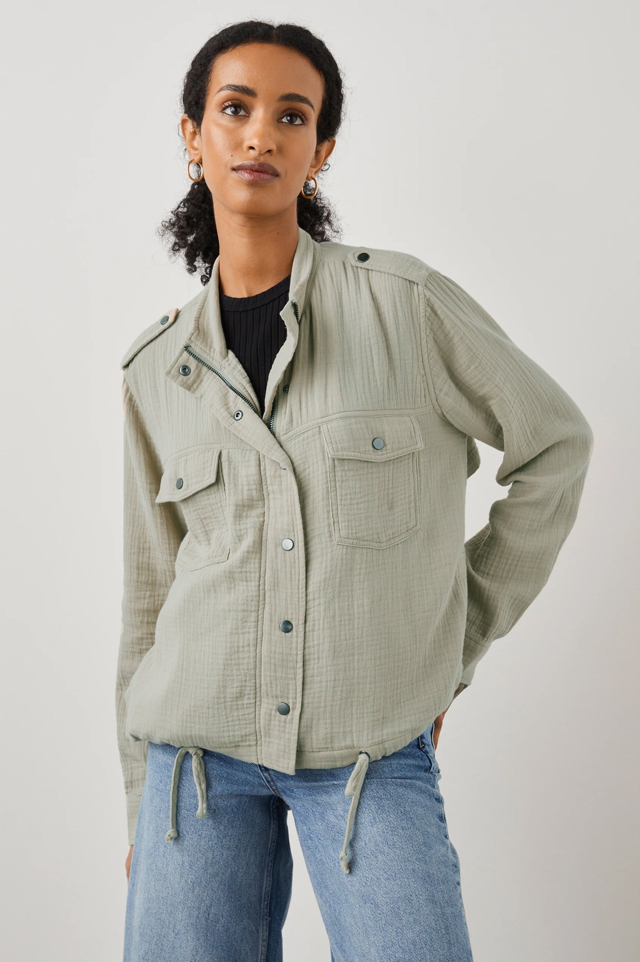COLLINS JACKET - GAUZE SAGE sold by Rails product image thumbnail 3