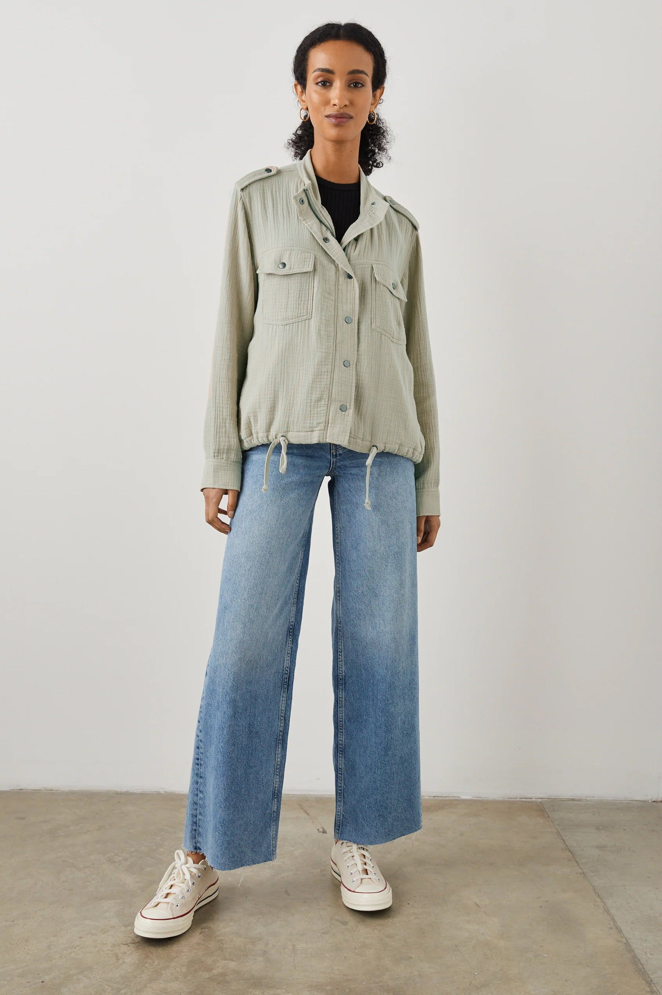 COLLINS JACKET - GAUZE SAGE sold by Rails product image thumbnail 2