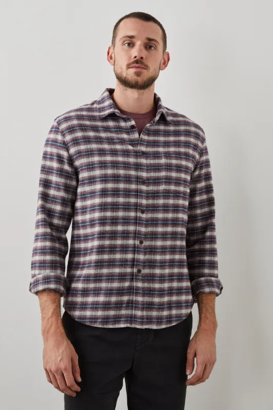 FORREST SHIRT - DUSK BERRY GREY MELANGE sold by Rails