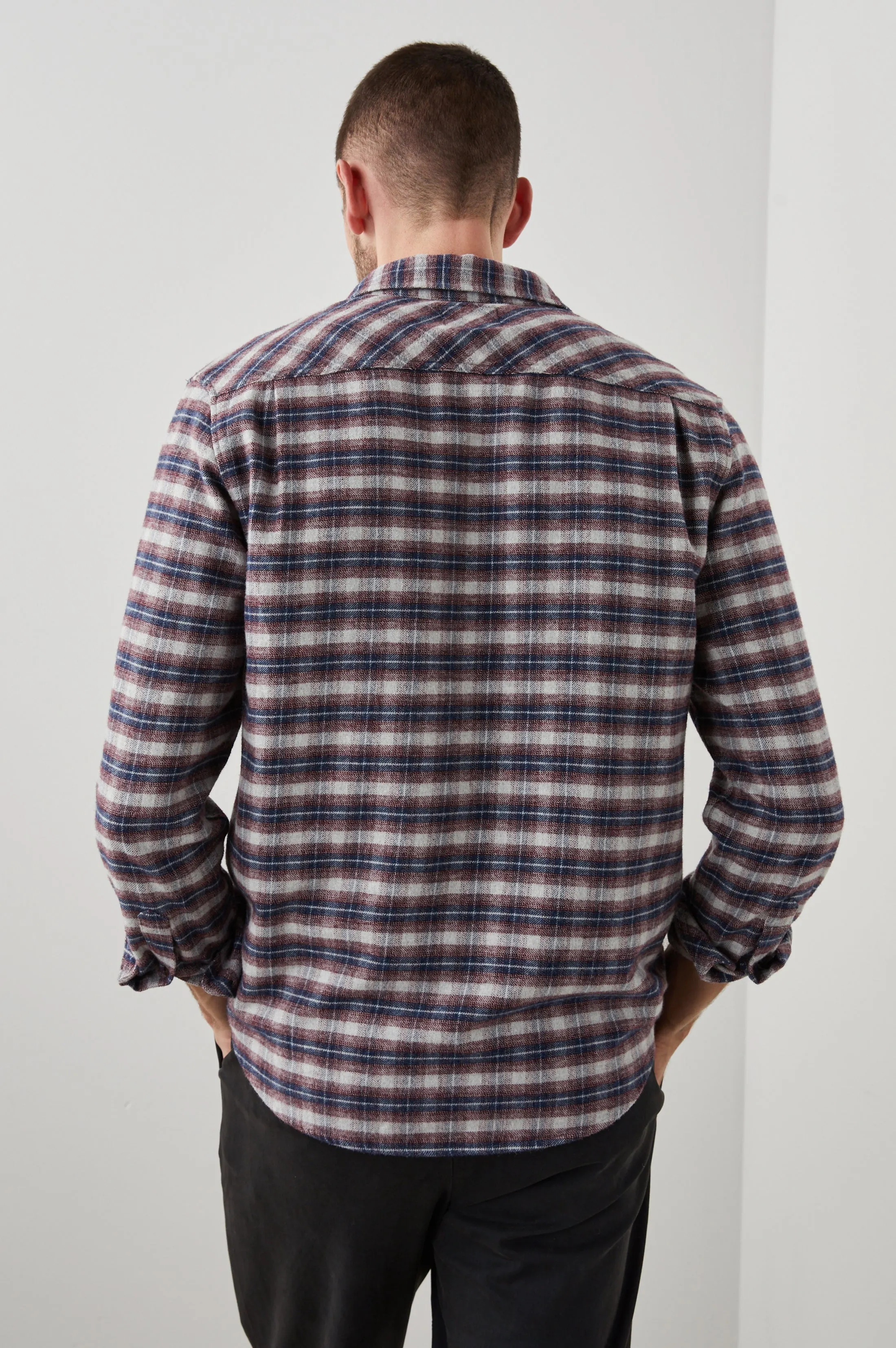 FORREST SHIRT - DUSK BERRY GREY MELANGE sold by Rails product image thumbnail 4