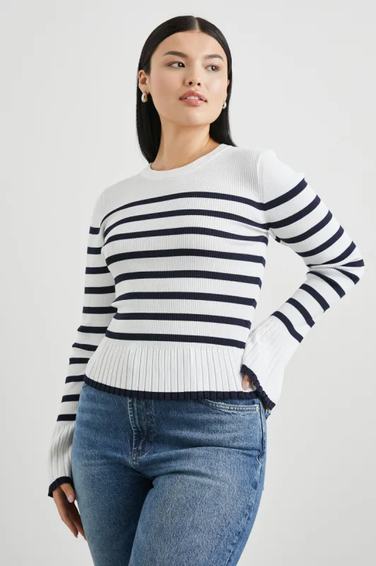 GEMMA SWEATER - IVORY NAVY STRIPE sold by Rails