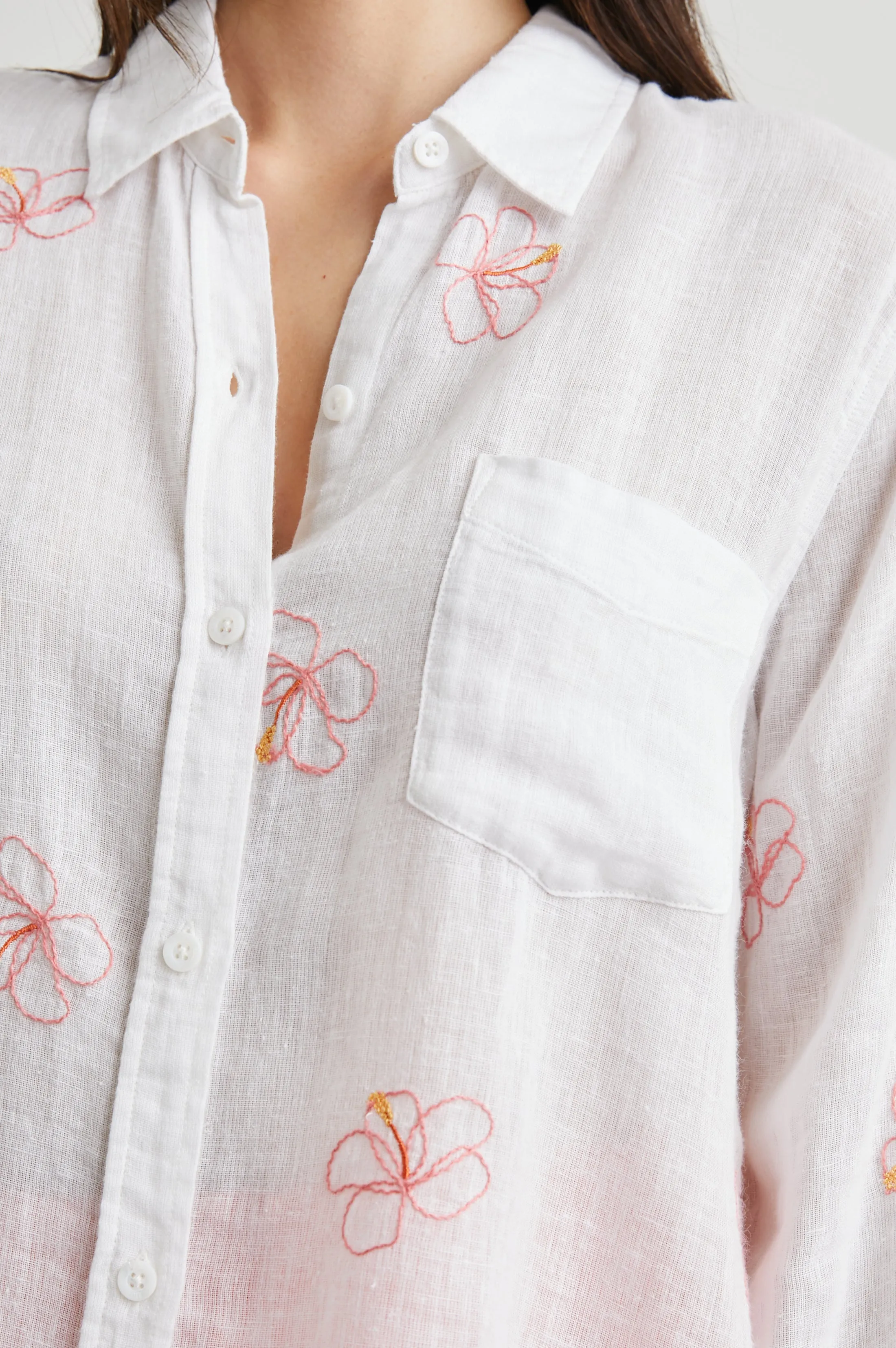 CHARLI SHIRT - HIBISCUS EMBROIDERY sold by Rails product image thumbnail 2