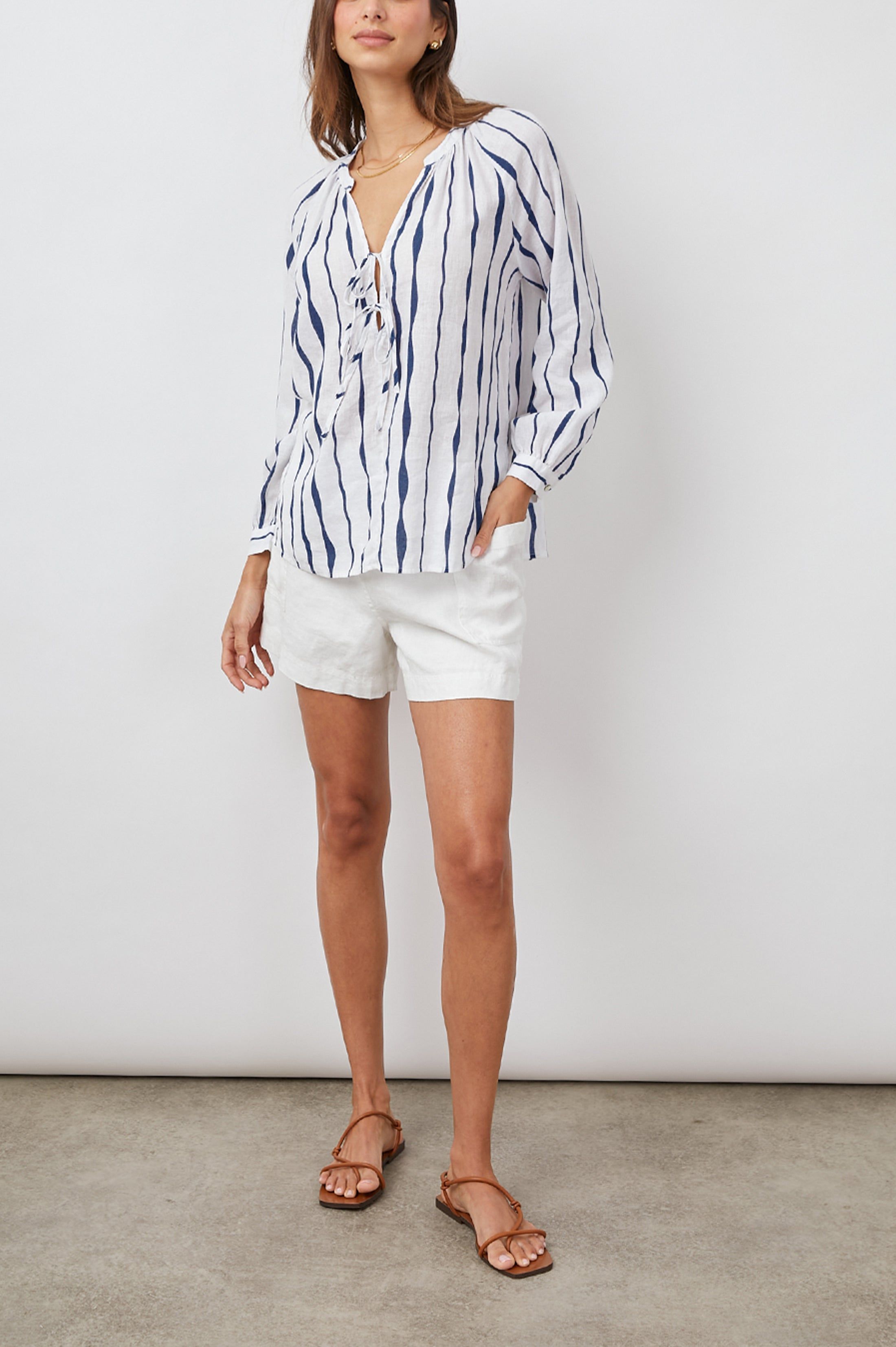 BRIELLE TOP - WAVY STRIPE sold by Rails product image thumbnail 4
