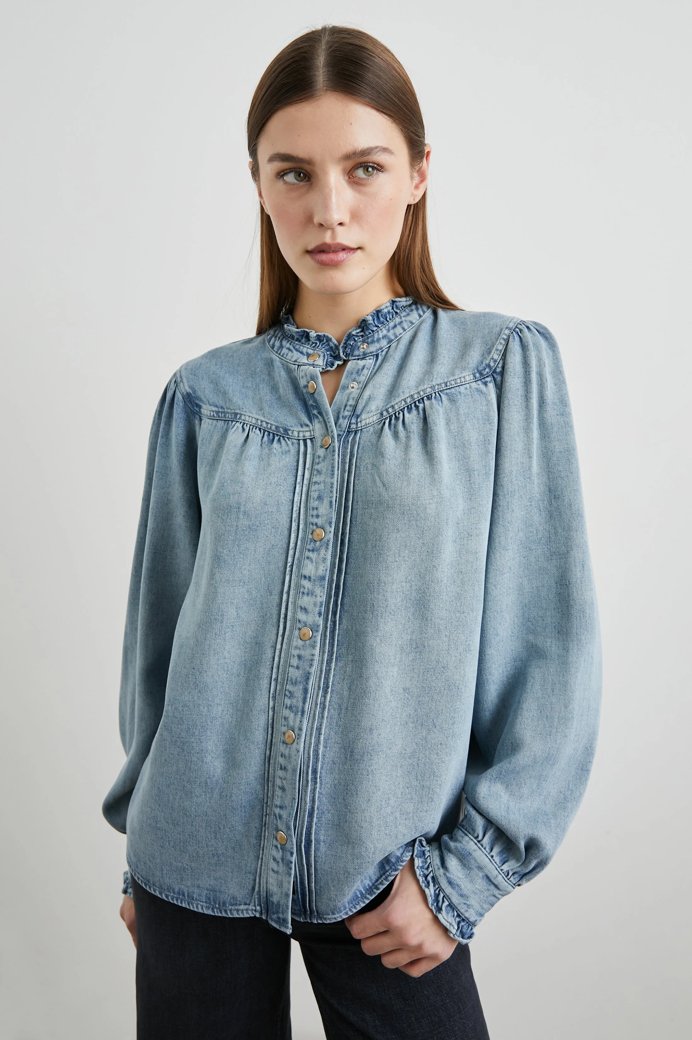 ALANNA SHIRT - ANTIQUE INDIGO sold by Rails