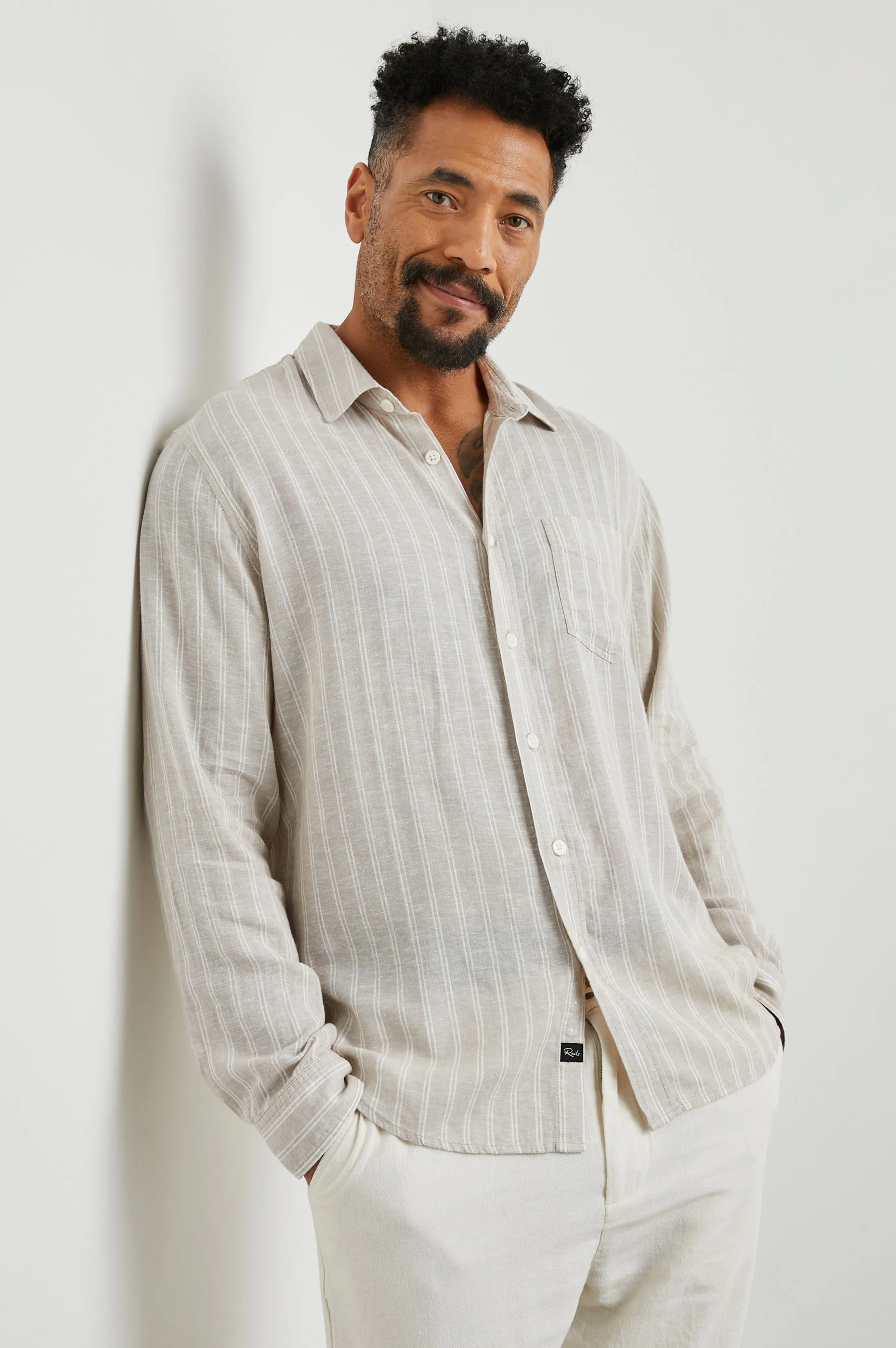 CONNOR SHIRT - GHURKA WHITE PINSTRIPE sold by Rails product image thumbnail 4