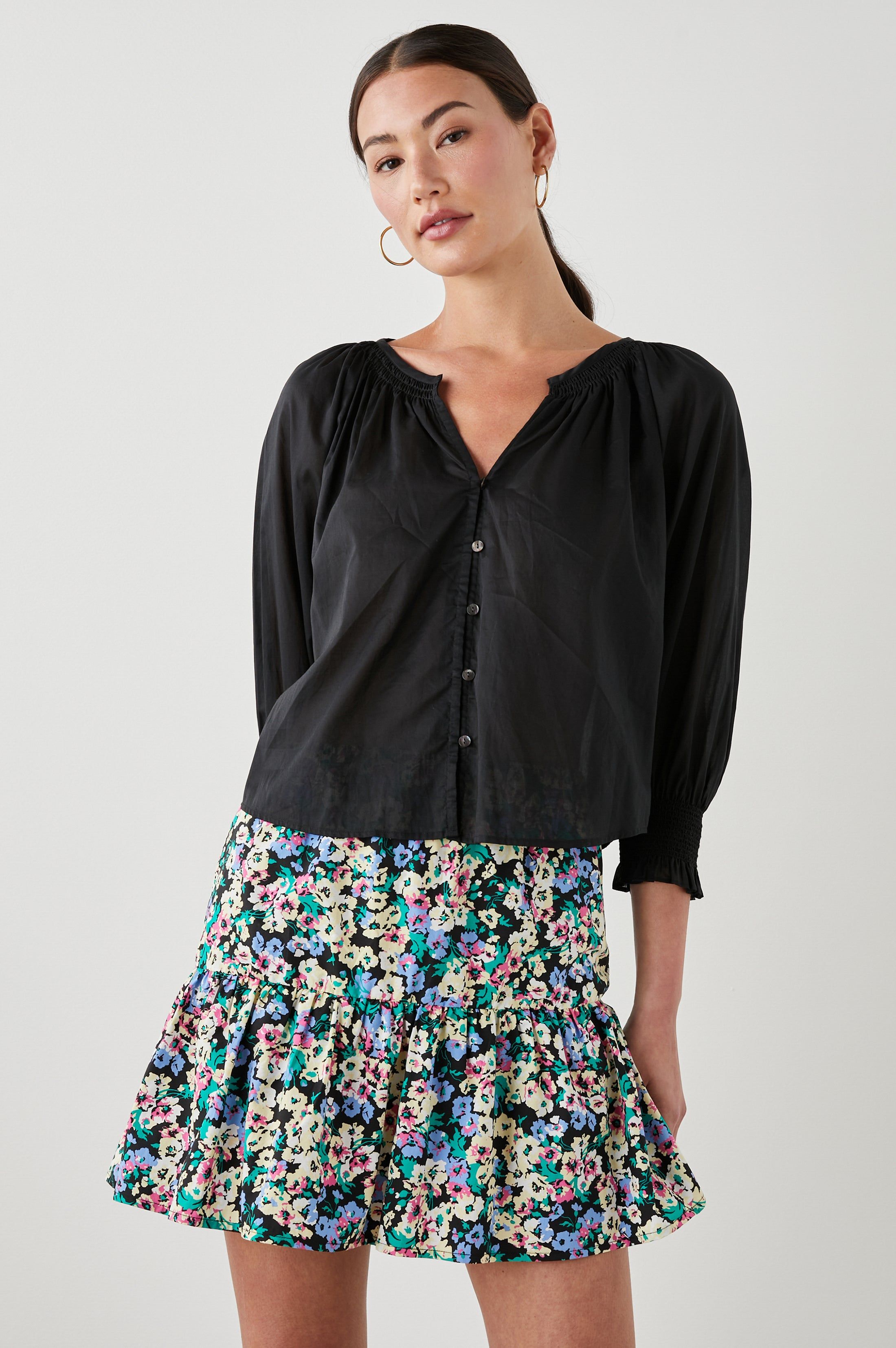 MARIAH TOP - TRUE BLACK sold by Rails