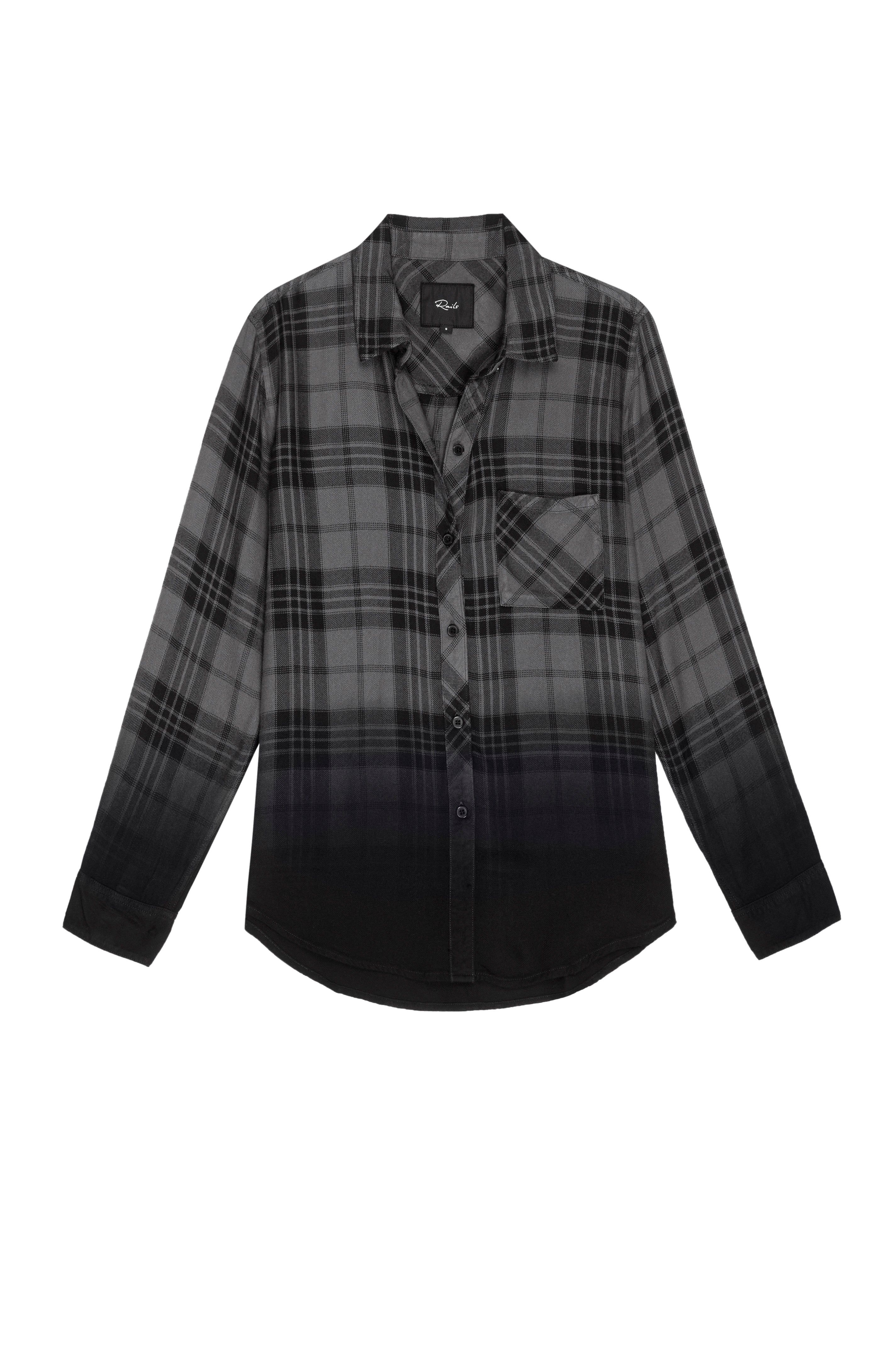 HUNTER SHIRT - CHARCOAL JET DIP DYE sold by Rails product image thumbnail 6