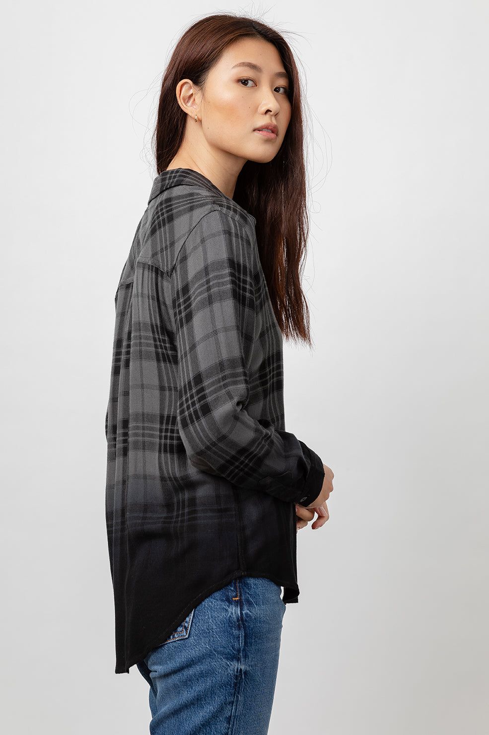 HUNTER SHIRT - CHARCOAL JET DIP DYE sold by Rails product image thumbnail 4