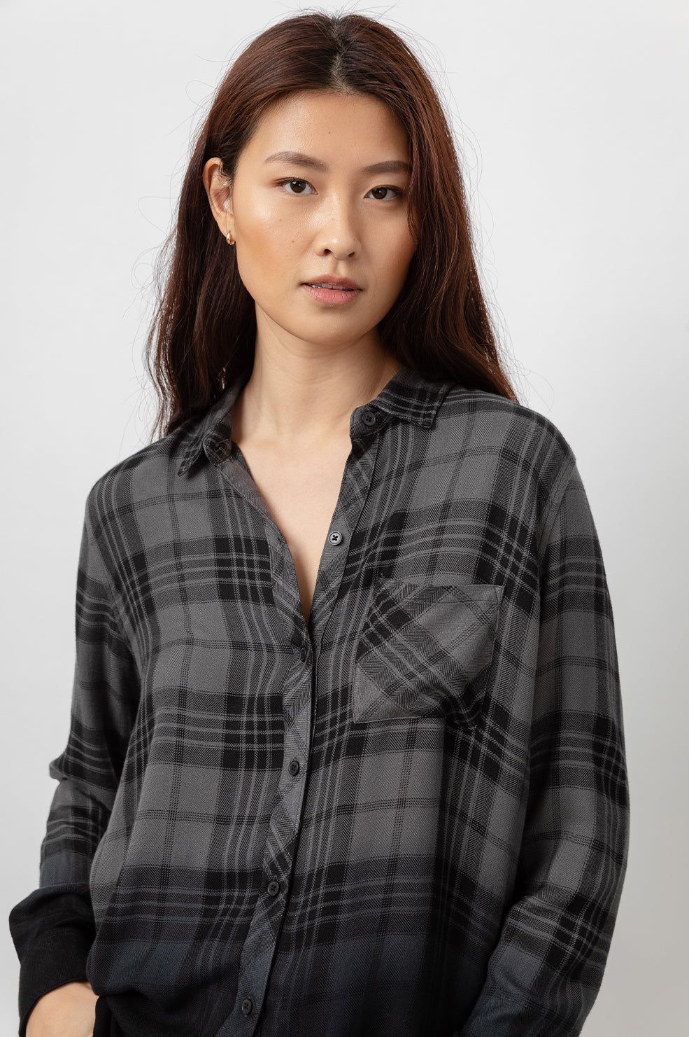 HUNTER SHIRT - CHARCOAL JET DIP DYE sold by Rails product image thumbnail 2