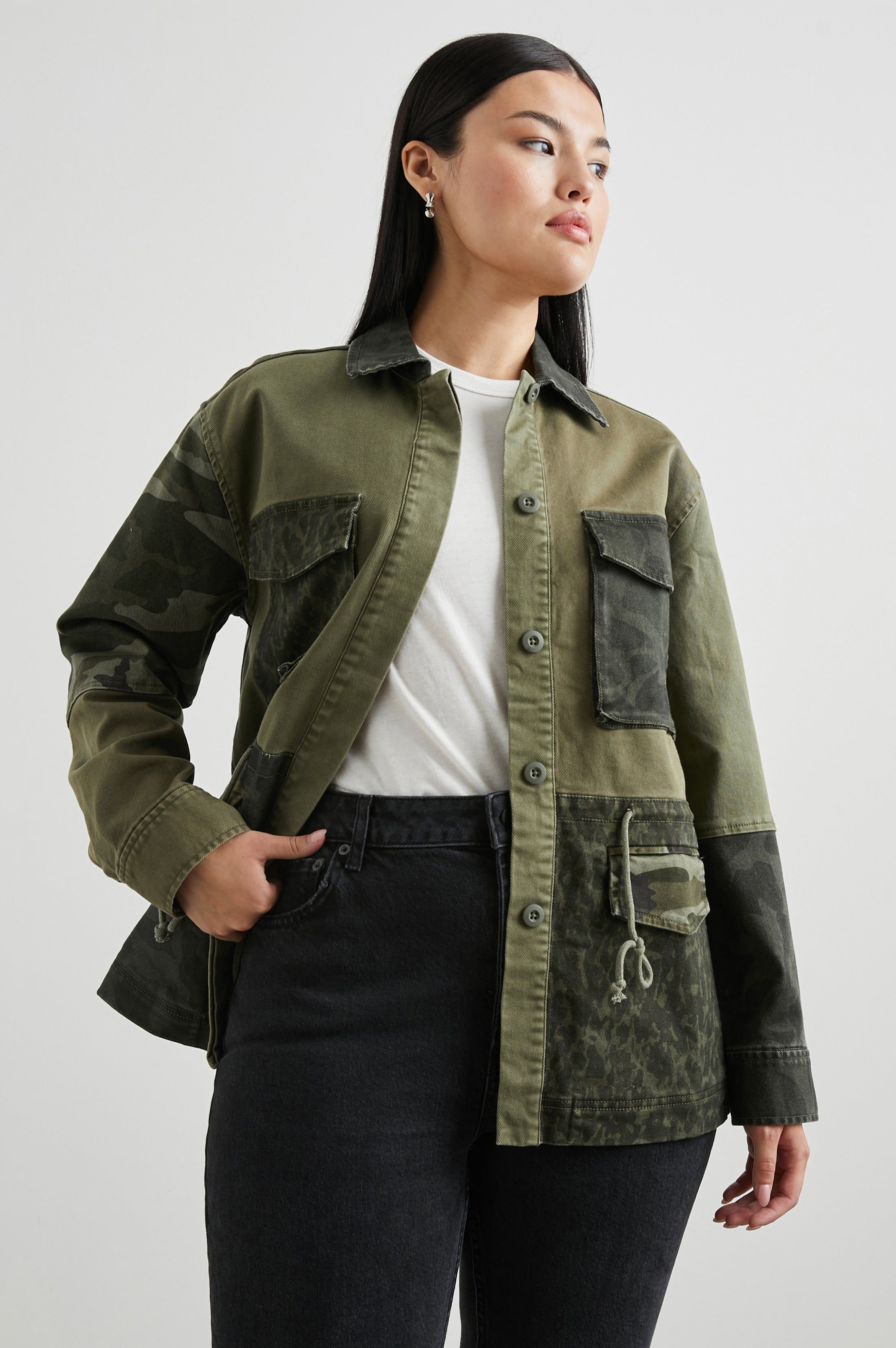 EVAN JACKET - OLIVE TRIO sold by Rails