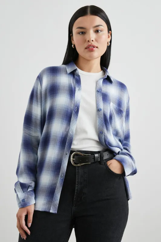 HUNTER SHIRT - PACIFIC IVORY BLUE sold by Rails