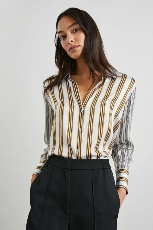DORIAN SHIRT - BRONZE MIX STRIPE made by Rails