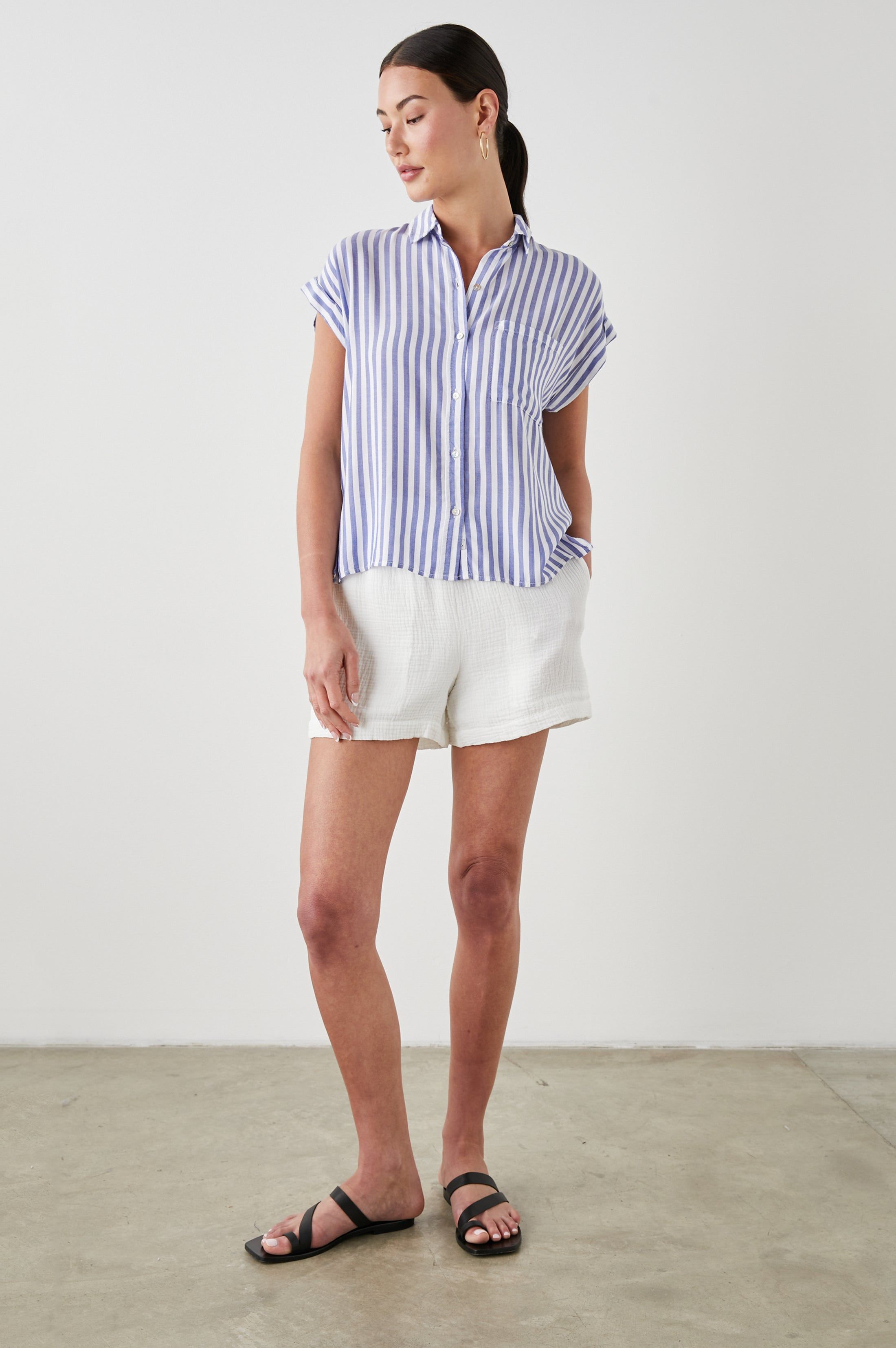 WHITNEY SHIRT - BLUE WHITE STRIPE sold by Rails product image thumbnail 3