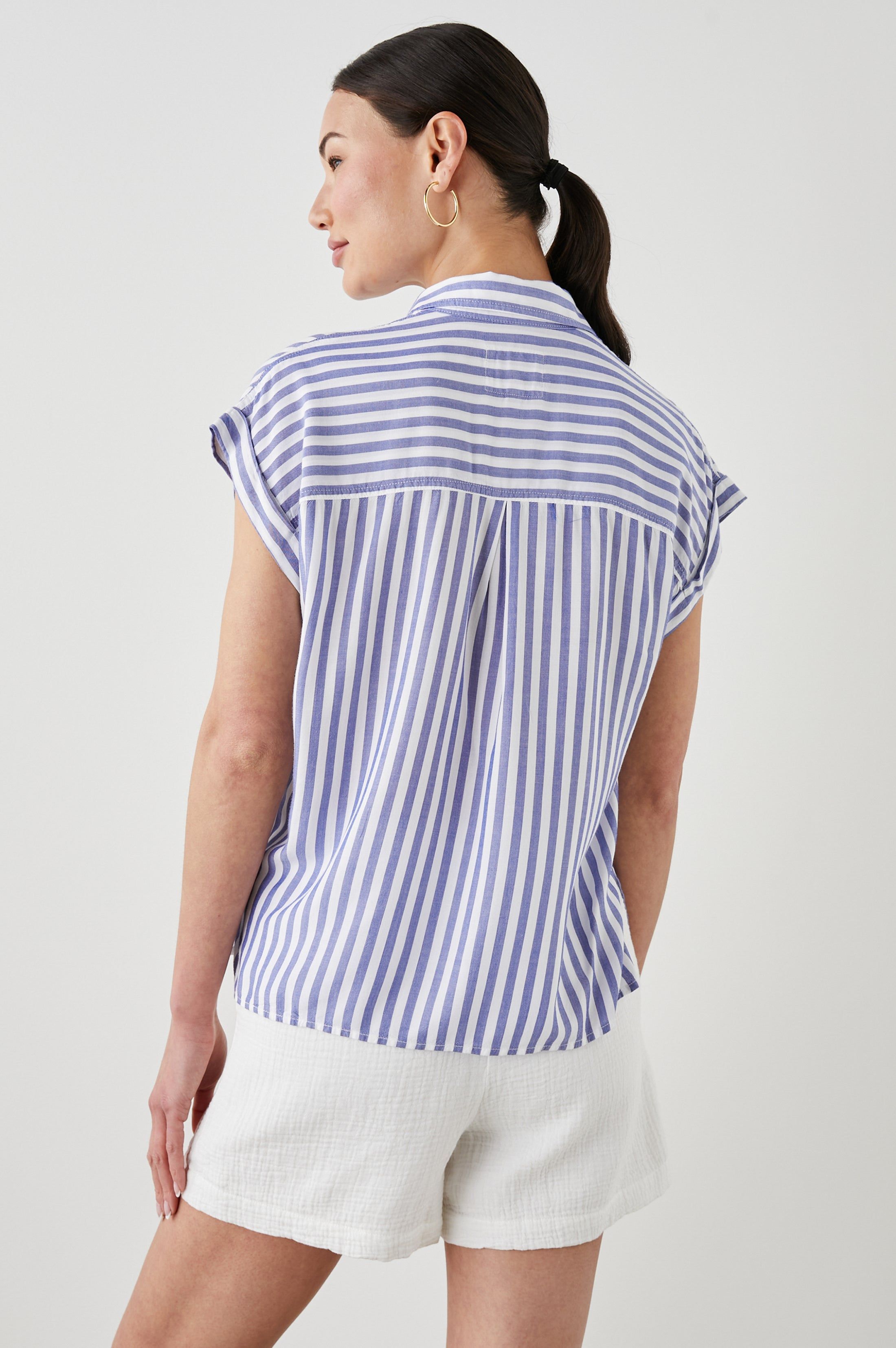 WHITNEY SHIRT - BLUE WHITE STRIPE sold by Rails product image thumbnail 6