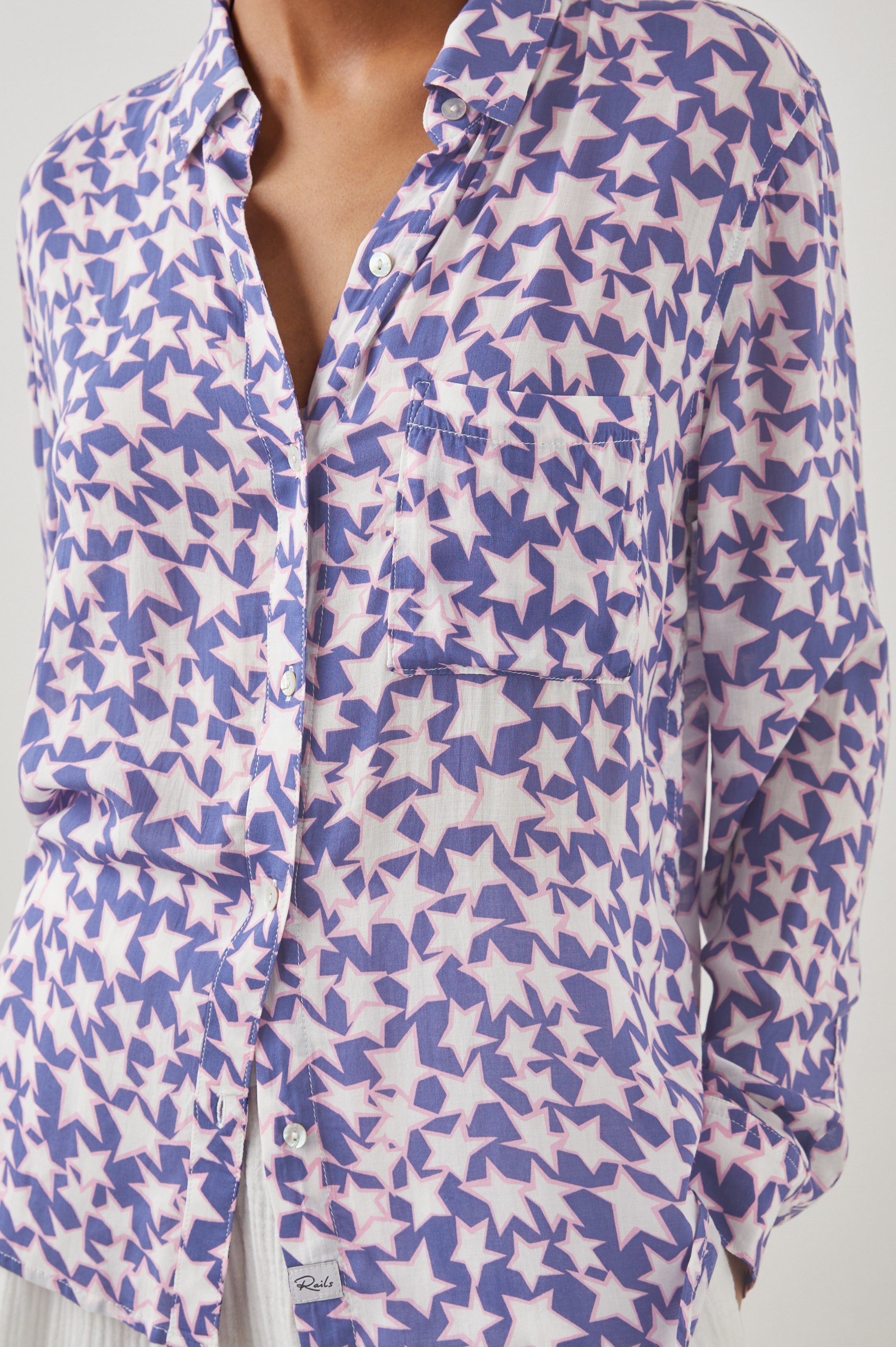 JOSEPHINE SHIRT - PINK STARS sold by Rails product image thumbnail 2
