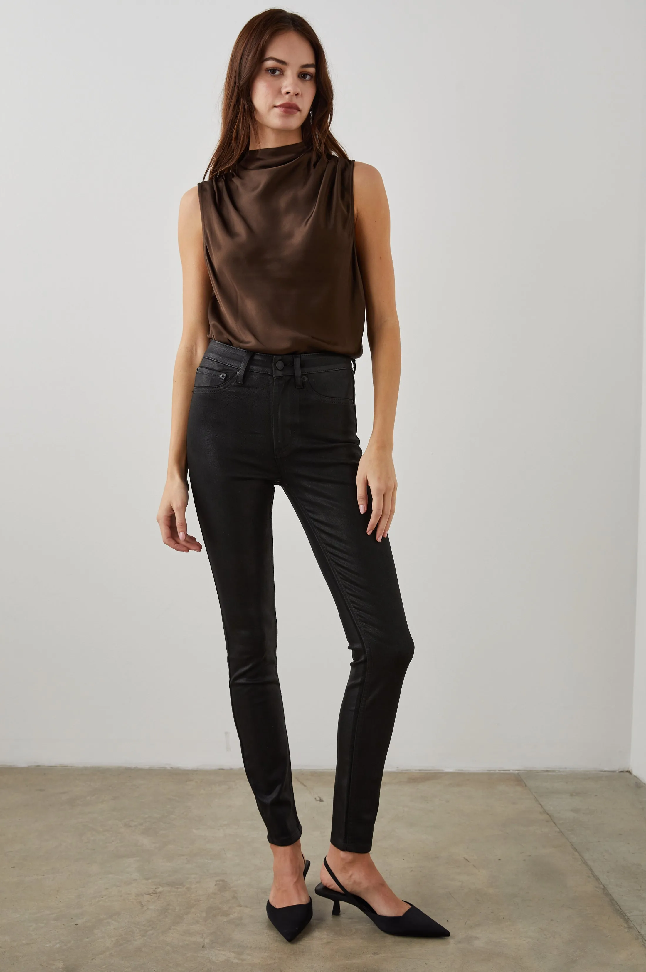 LARCHMONT SKINNY - COATED NOIR sold by Rails product image thumbnail 3