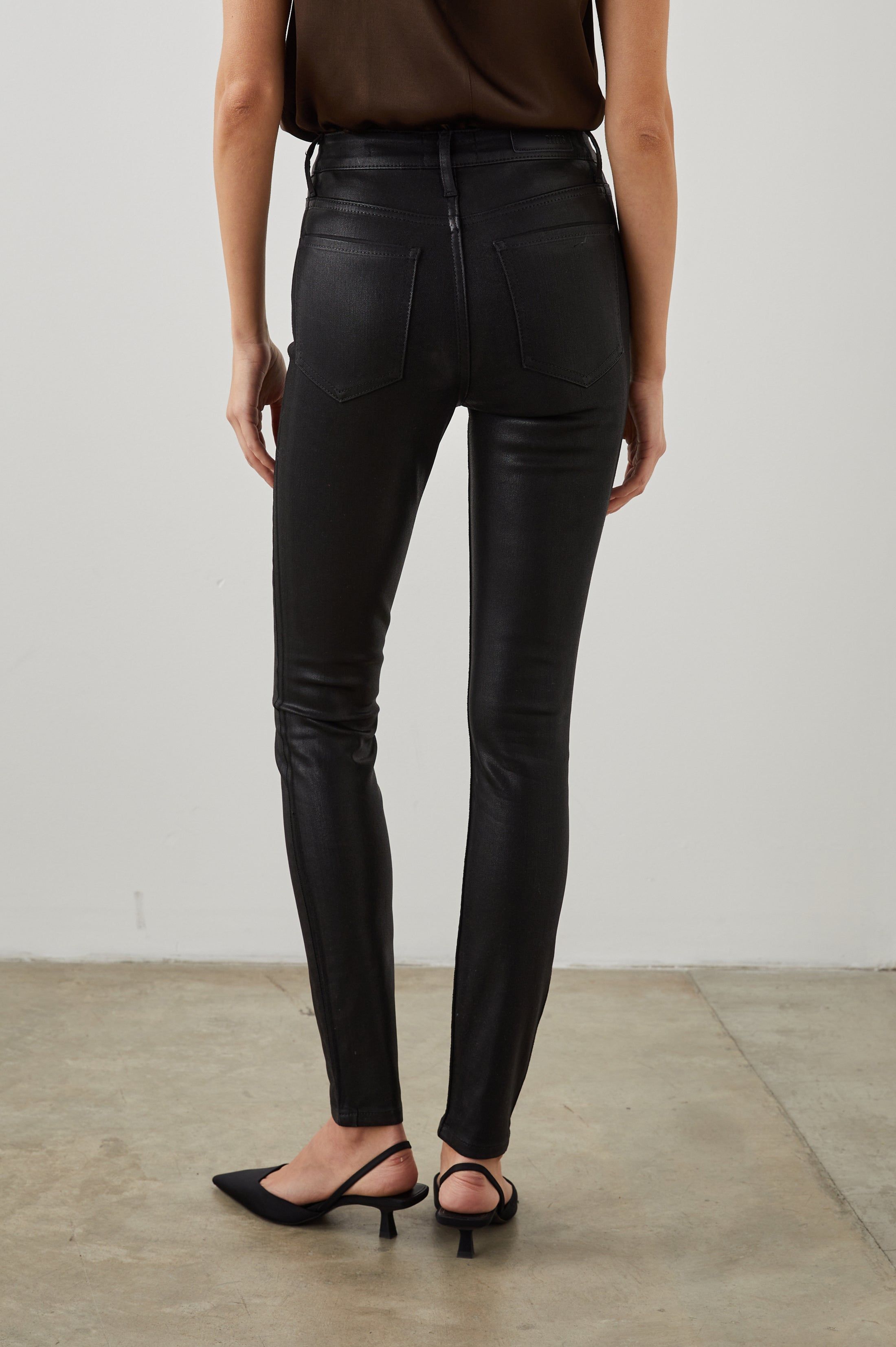 LARCHMONT SKINNY - COATED NOIR sold by Rails product image thumbnail 5