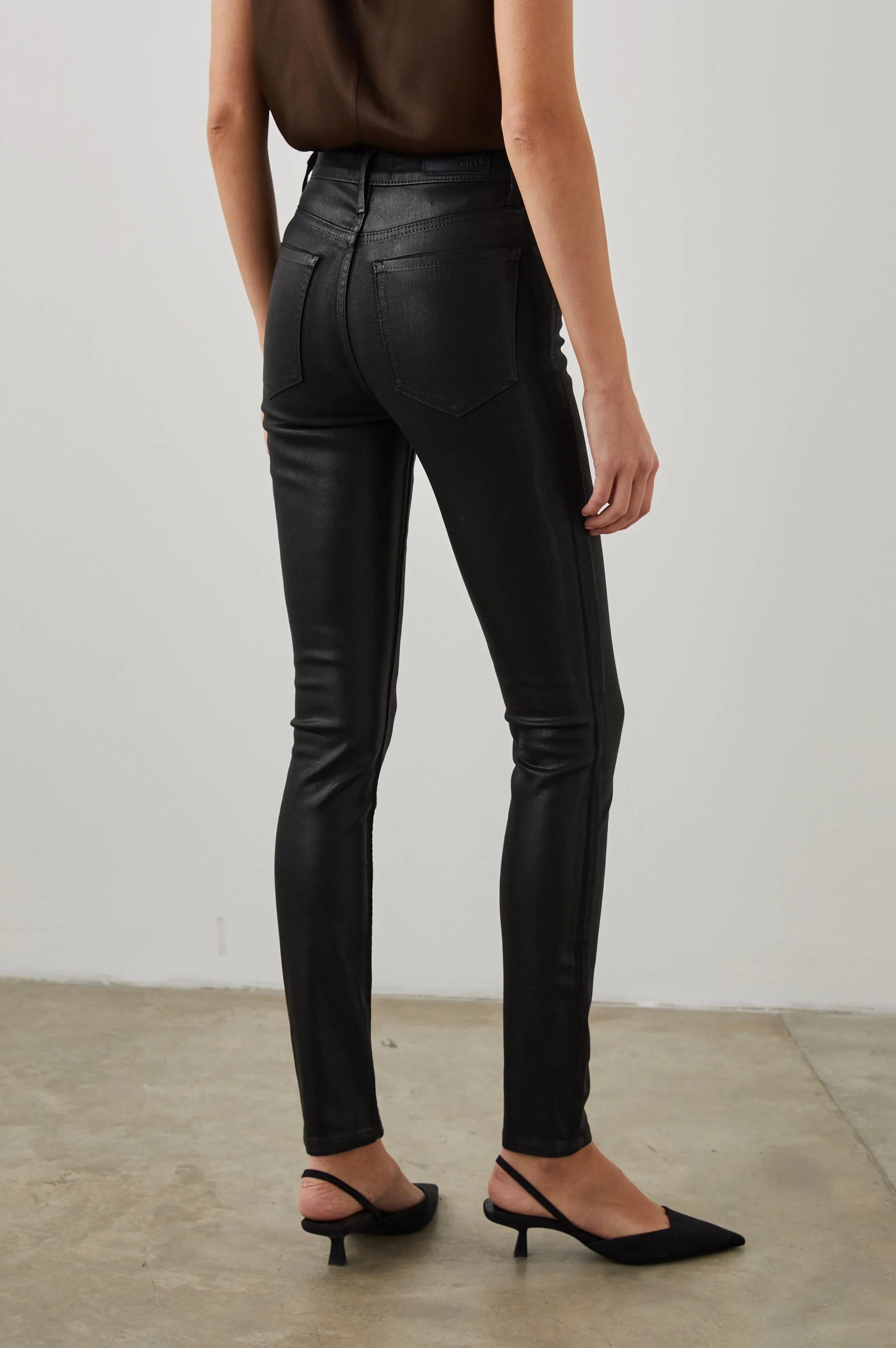 LARCHMONT SKINNY - COATED NOIR sold by Rails product image thumbnail 4