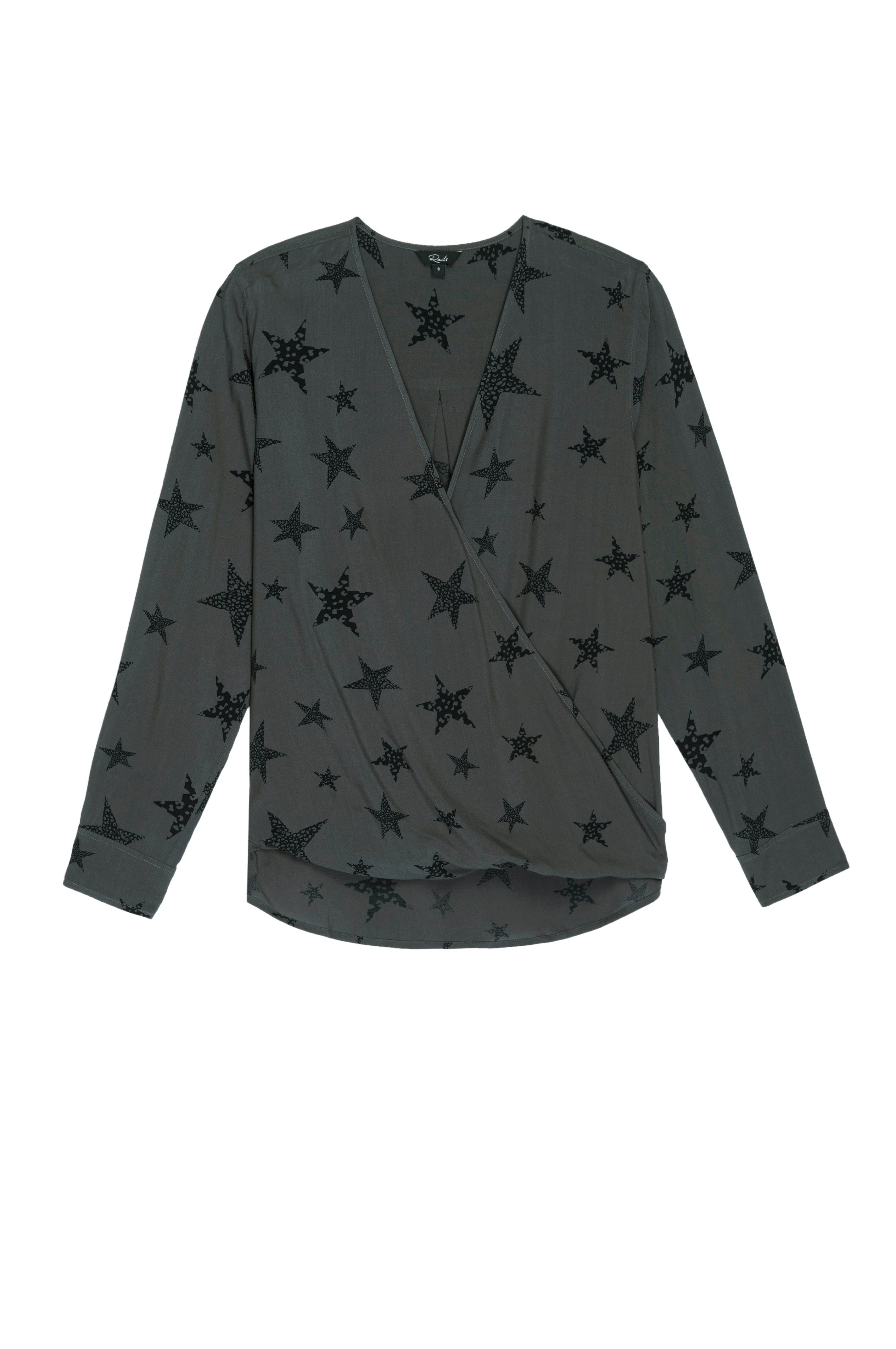 HILLARY TOP - CHARCOAL CHEETAH STARS sold by Rails product image thumbnail 5