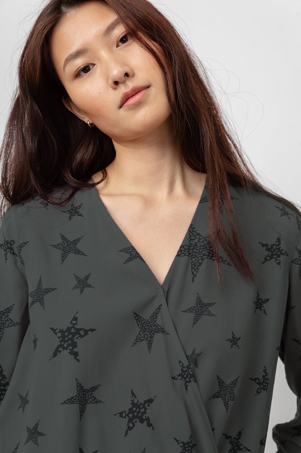 HILLARY TOP - CHARCOAL CHEETAH STARS sold by Rails product image thumbnail 2