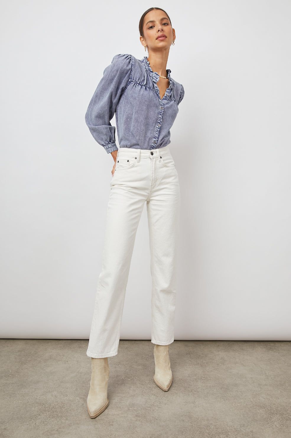 CAMILLE TOP - SAPPHIRE ACID WASH sold by Rails product image thumbnail 3