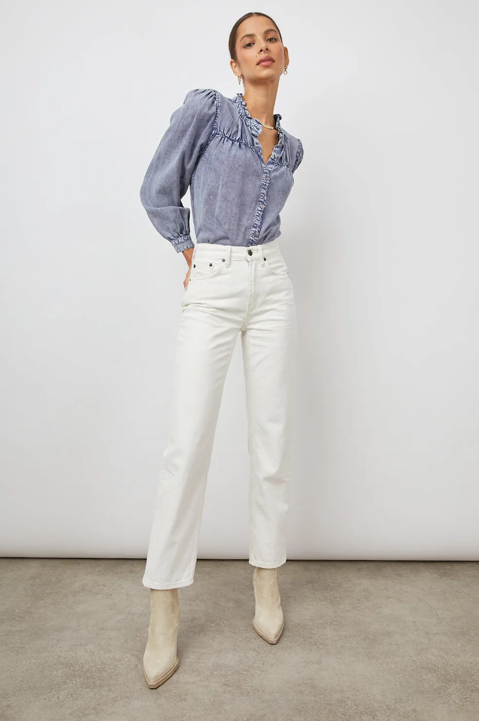 CAMILLE TOP - SAPPHIRE ACID WASH sold by Rails product image thumbnail 3