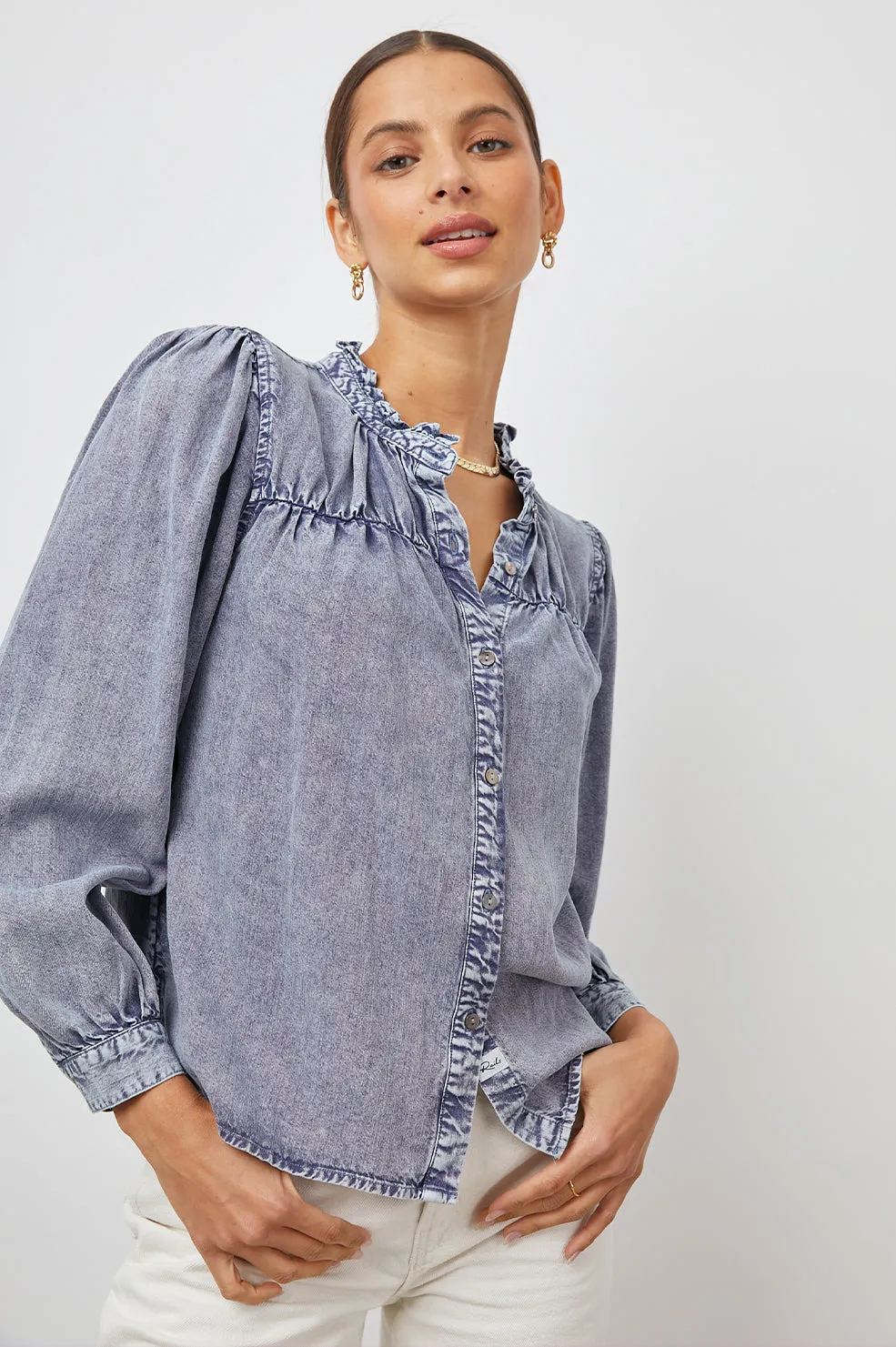 CAMILLE TOP - SAPPHIRE ACID WASH sold by Rails product image thumbnail 4