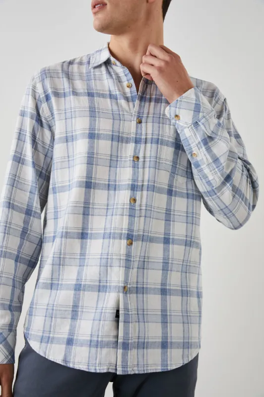 WYATT SHIRT - WHITE DENIM HEATHER sold by Rails