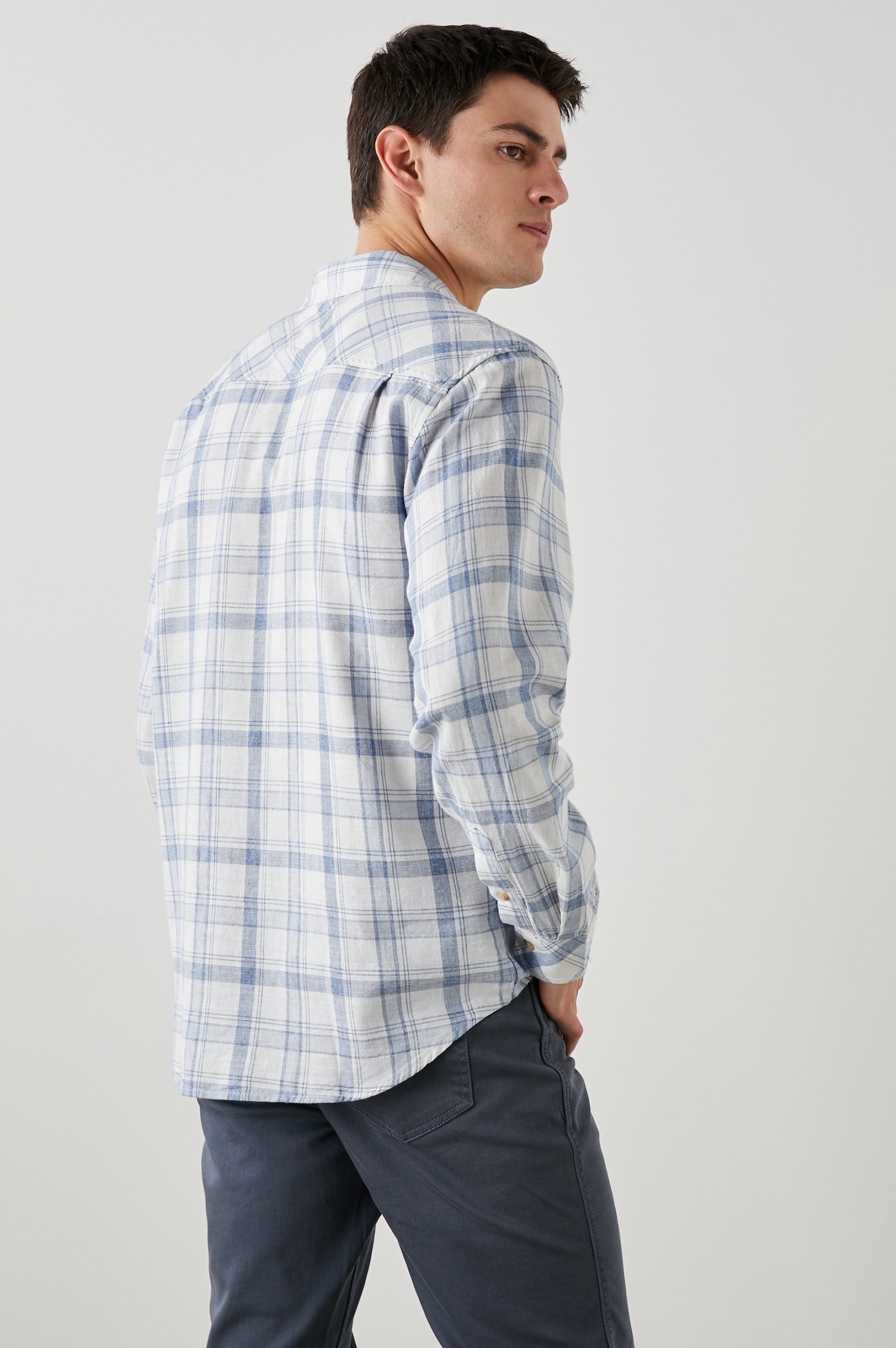WYATT SHIRT - WHITE DENIM HEATHER sold by Rails product image thumbnail 5