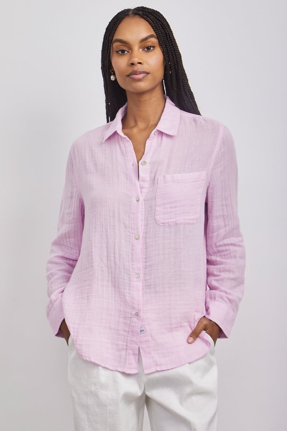 ELLIS SHIRT - PALE LILAC sold by Rails product image thumbnail 2