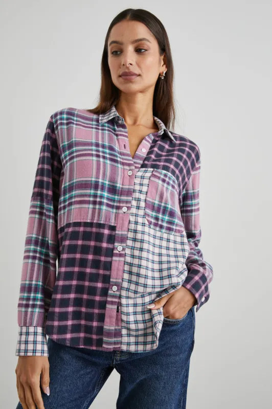 LAKIN SHIRT - ROSE AGAVE 
MIXED PLAID made by Rails