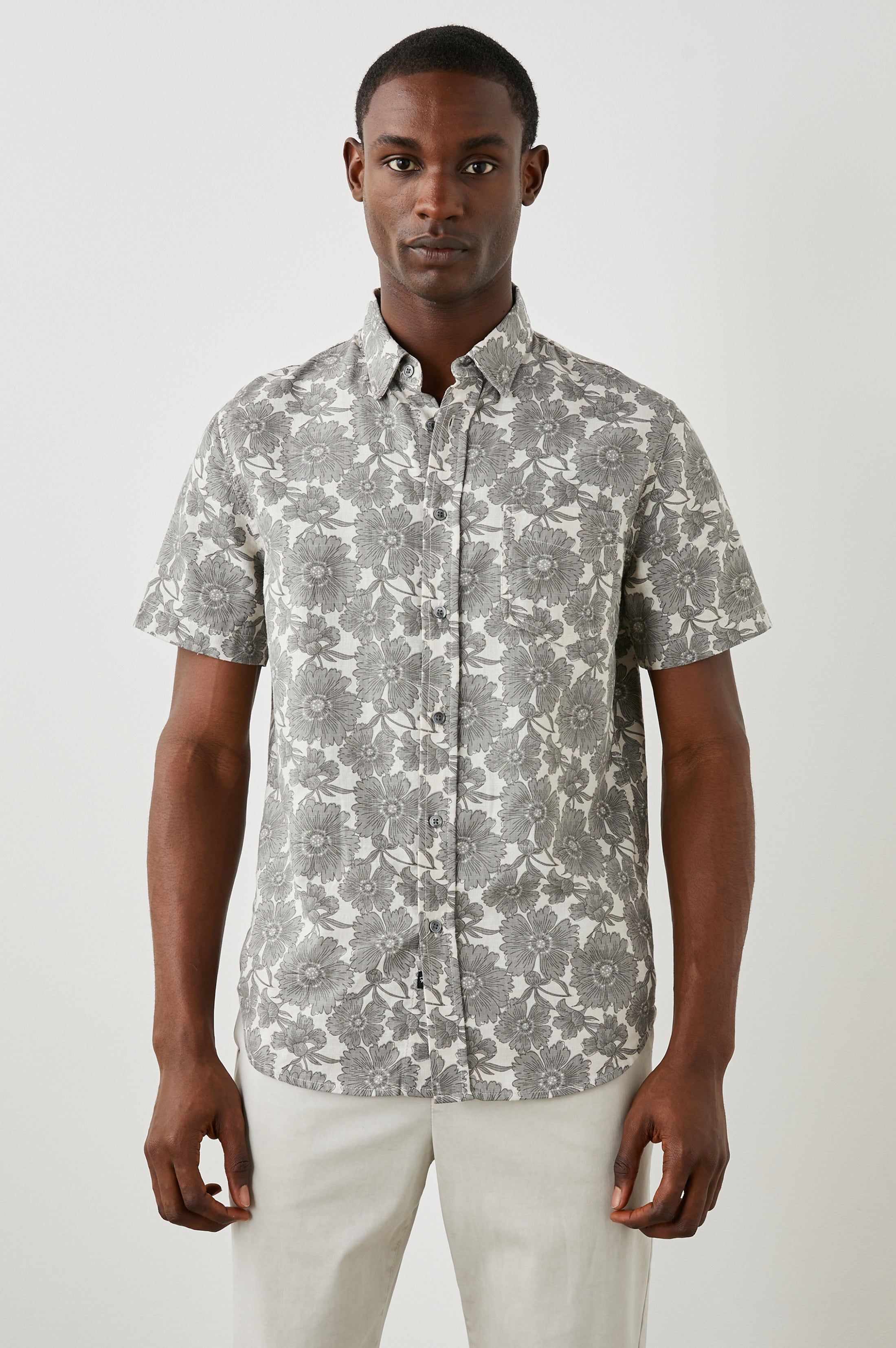FAIRFAX SHIRT - DAPPLED PETAL MONOCHROME sold by Rails