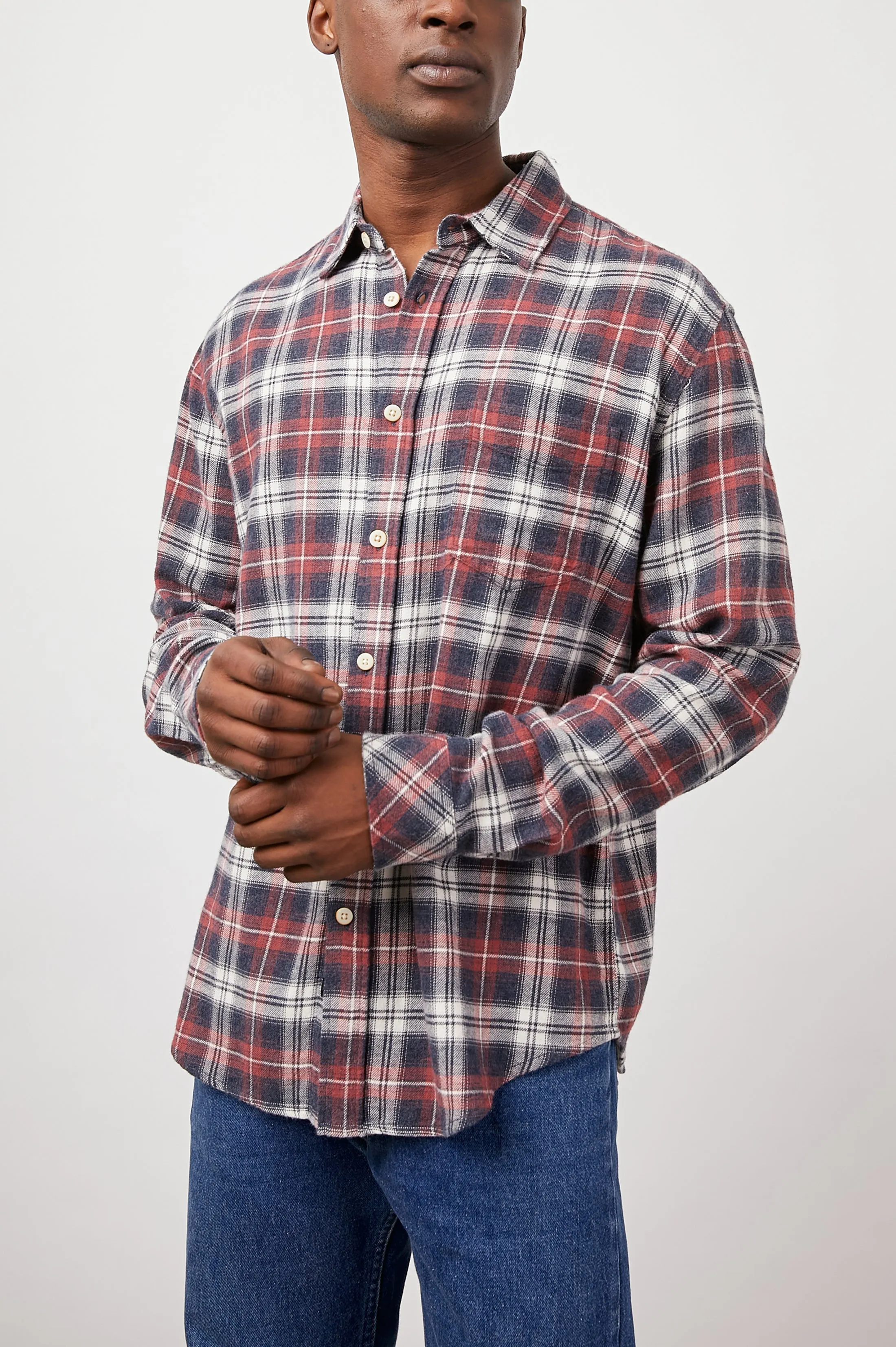 LENNOX SHIRT - RED SHADOW MELANGE sold by Rails product image thumbnail 2