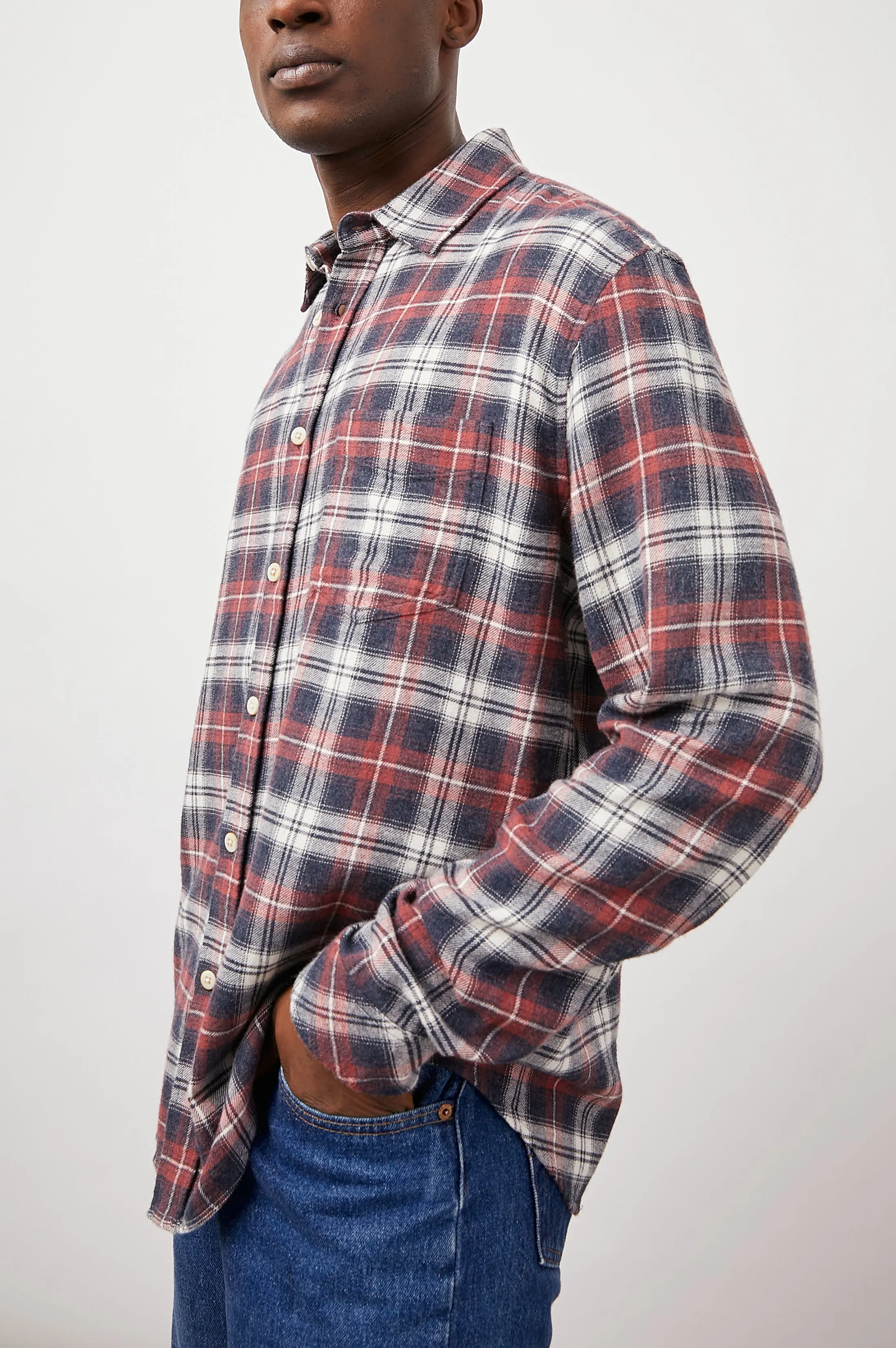 LENNOX SHIRT - RED SHADOW MELANGE sold by Rails product image thumbnail 3