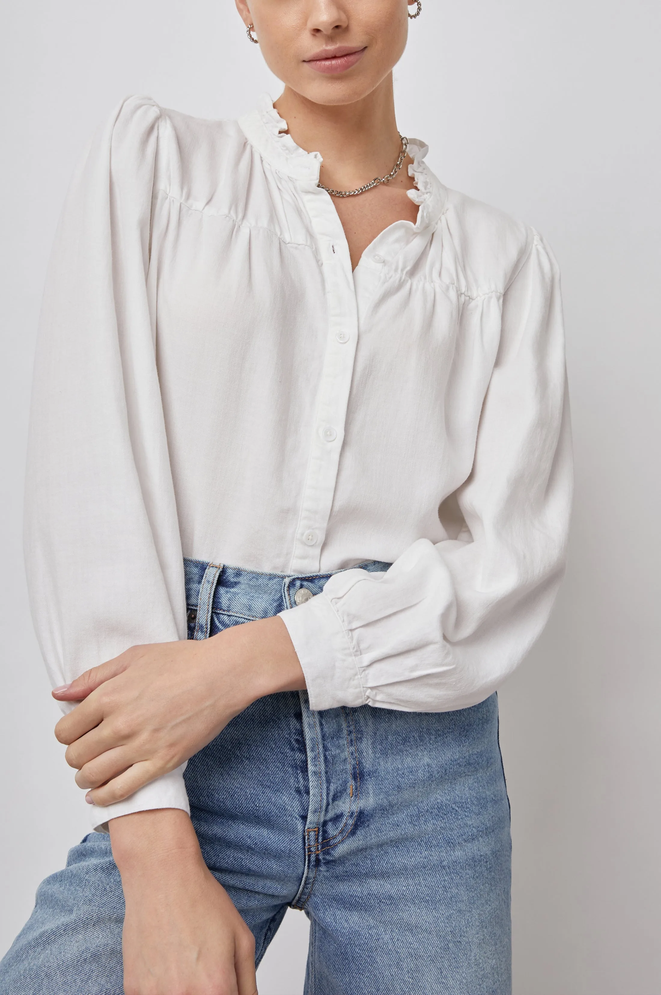 CAMILLE TOP - WHITE sold by Rails