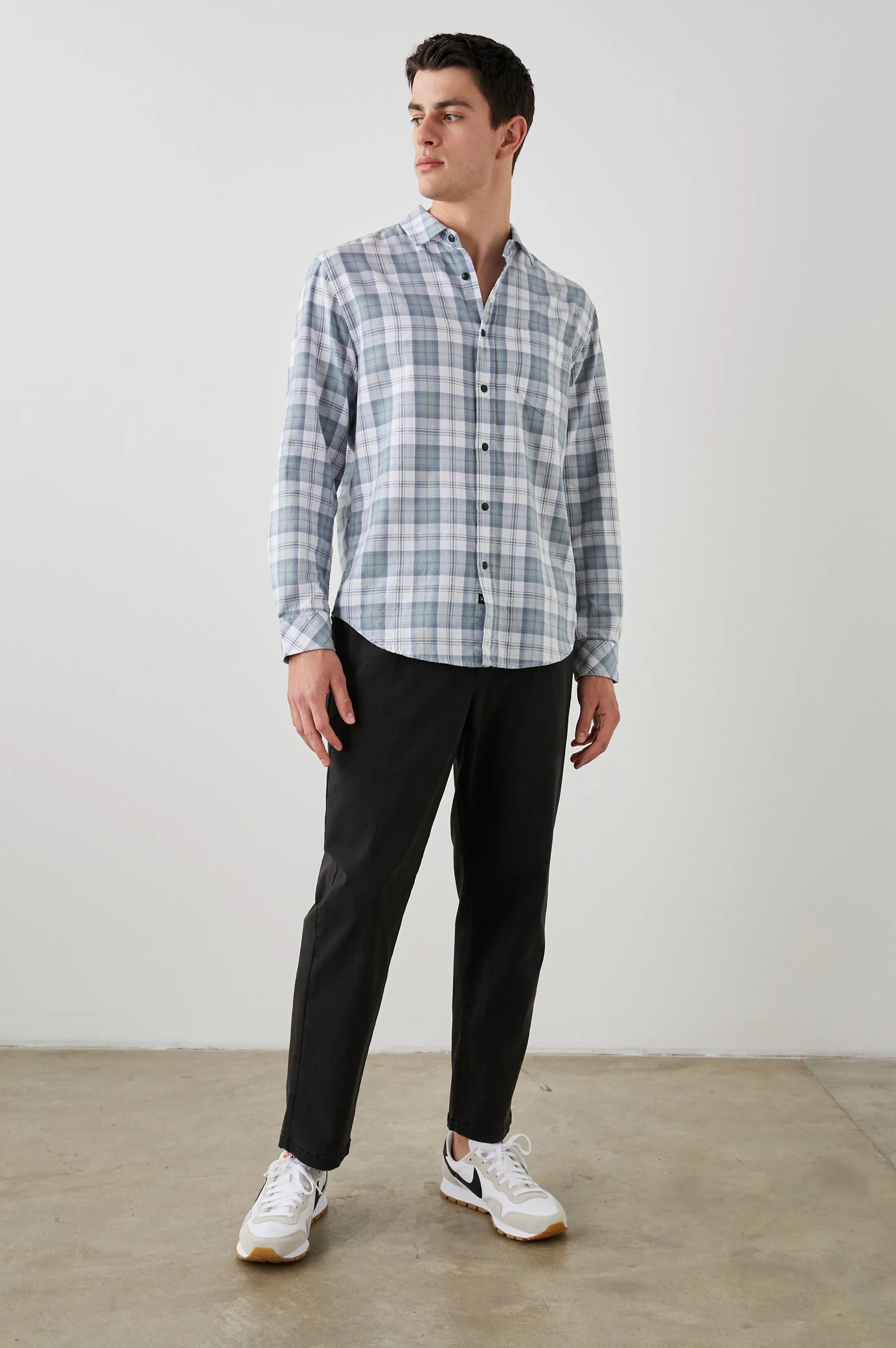 WYATT SHIRT - SAGE STEEL WHITE sold by Rails product image thumbnail 5