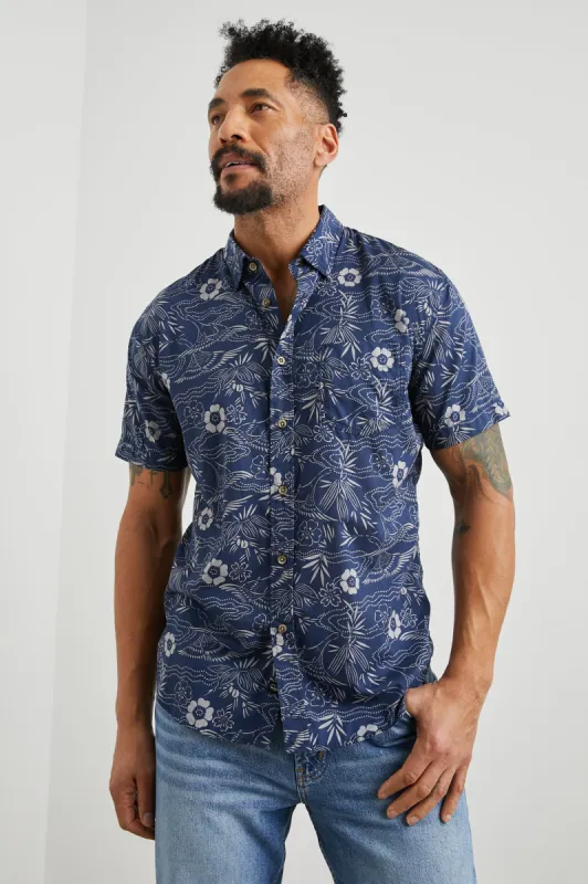 MONACO SHIRT - JAPANESE STENCIL NAVY sold by Rails