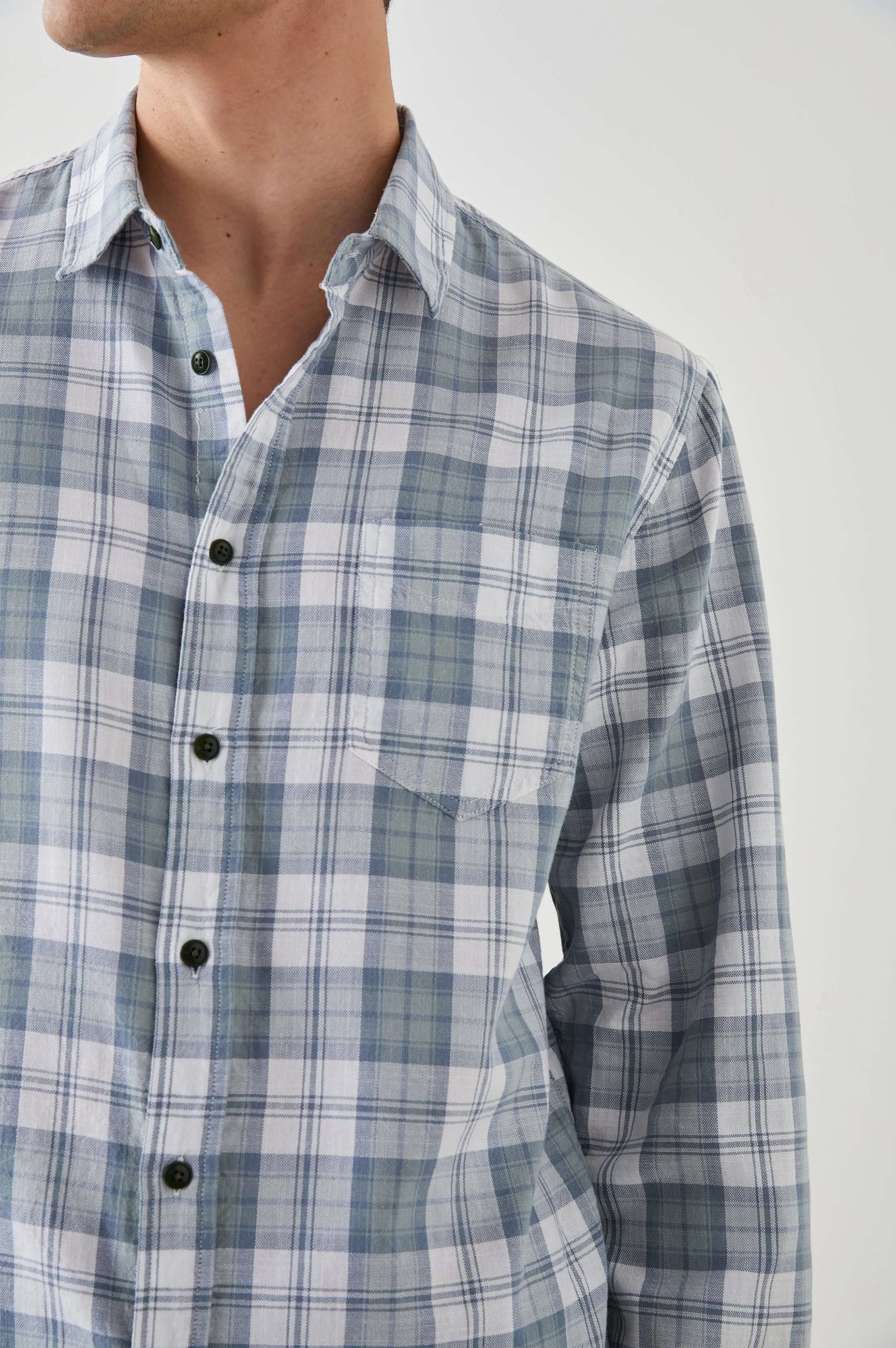 WYATT SHIRT - SAGE STEEL WHITE sold by Rails product image thumbnail 2