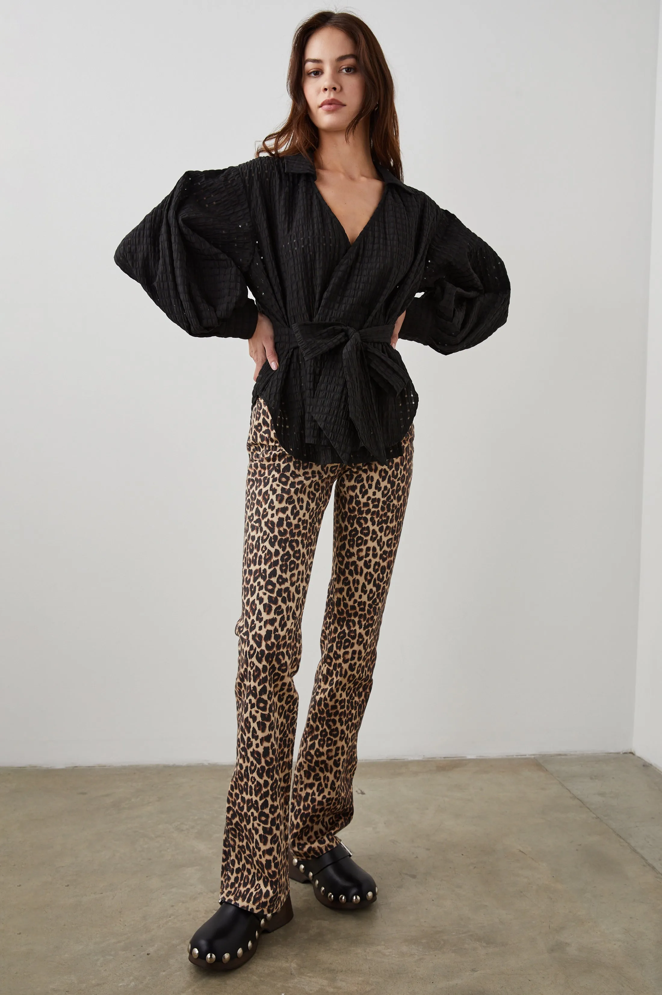 EILEEN TOP - BLACK SEERSUCKER sold by Rails product image thumbnail 3