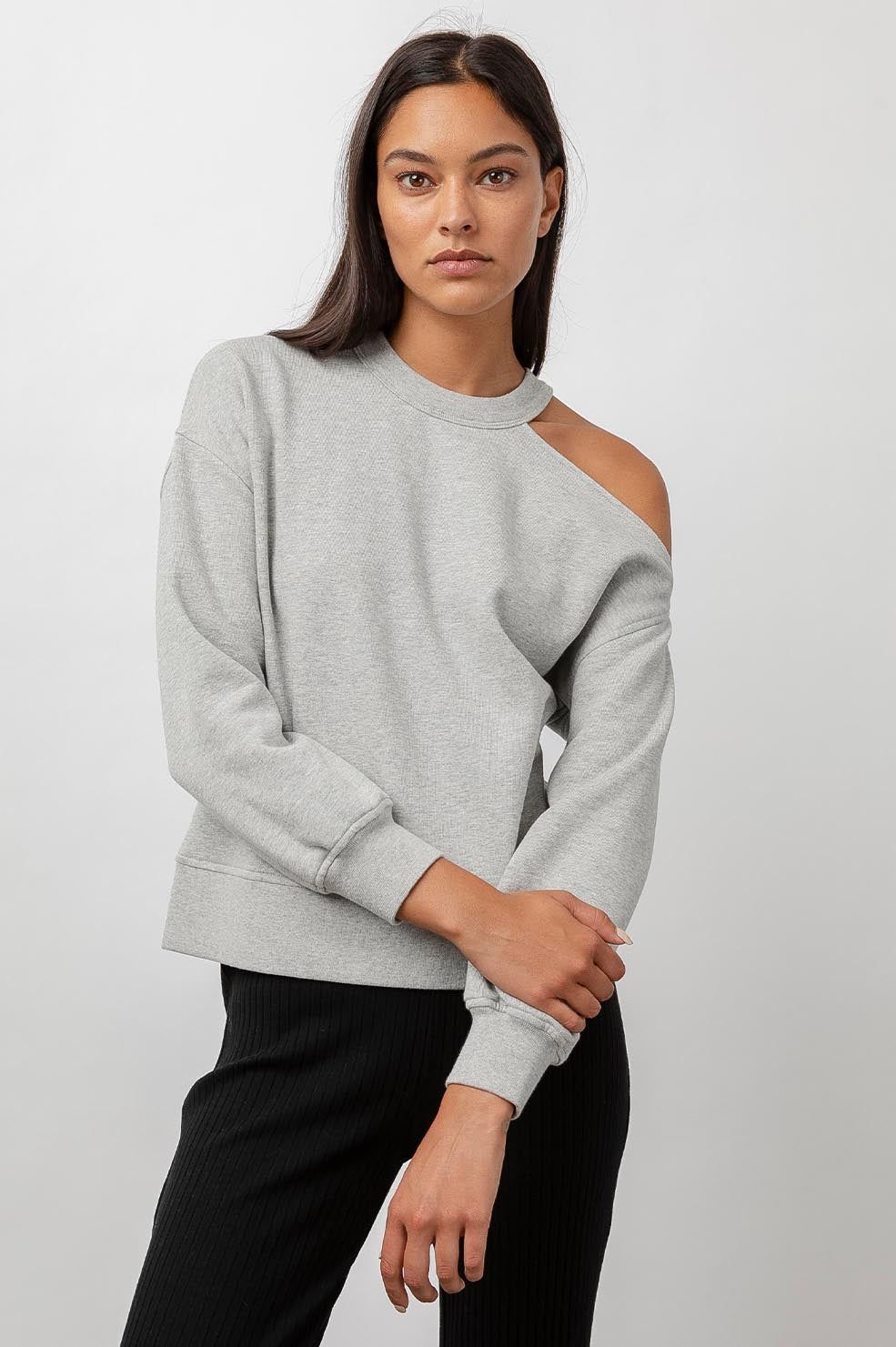 QUINCY SWEATSHIRT - HEATHER GREY sold by Rails