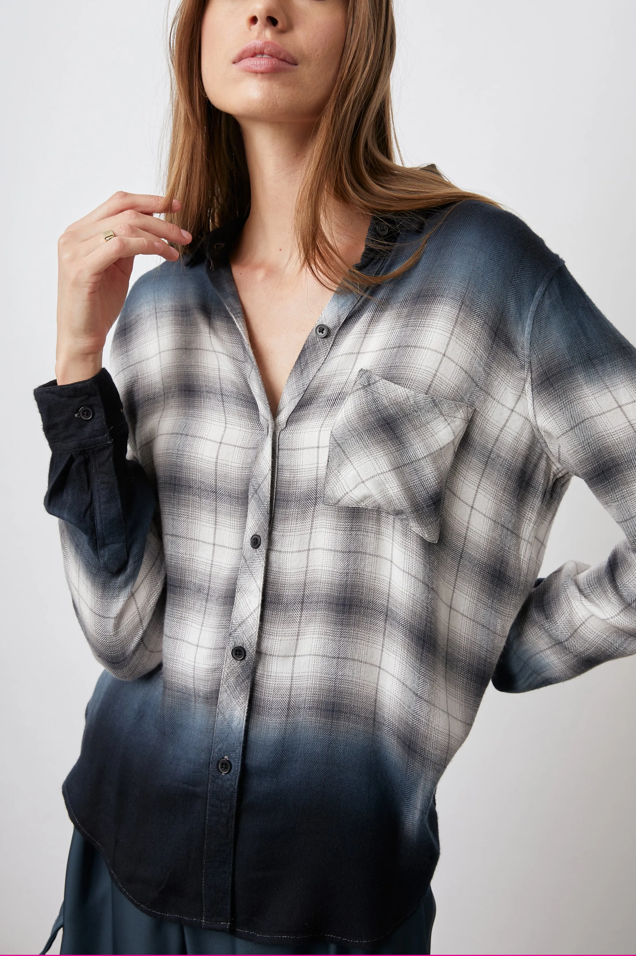 HUNTER SHIRT - SMOKED DIP DYE sold by Rails product image thumbnail 4