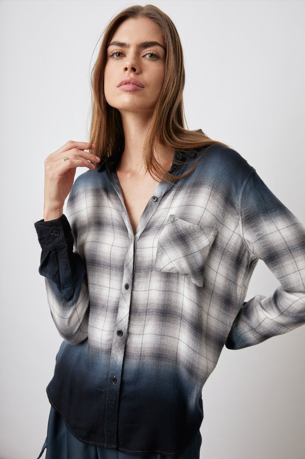 HUNTER SHIRT - SMOKED DIP DYE sold by Rails product image thumbnail 5