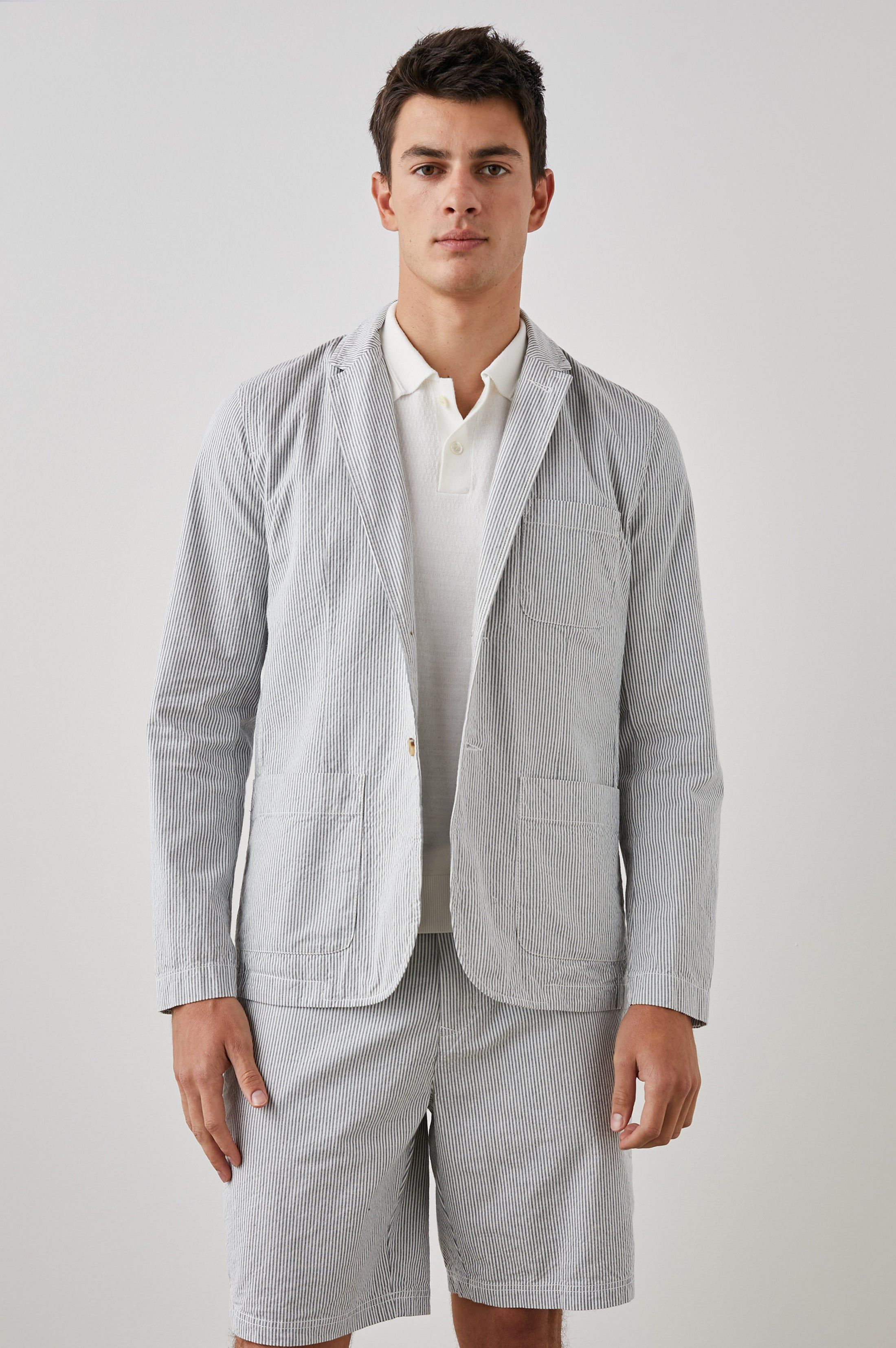 SORRENTO BLAZER - NAVY SEERSUCKER sold by Rails product image thumbnail 5