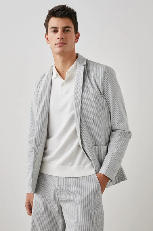 SORRENTO BLAZER - NAVY SEERSUCKER sold by Rails