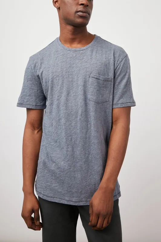 SKIPPER T-SHIRT - BLUE MELANGE sold by Rails